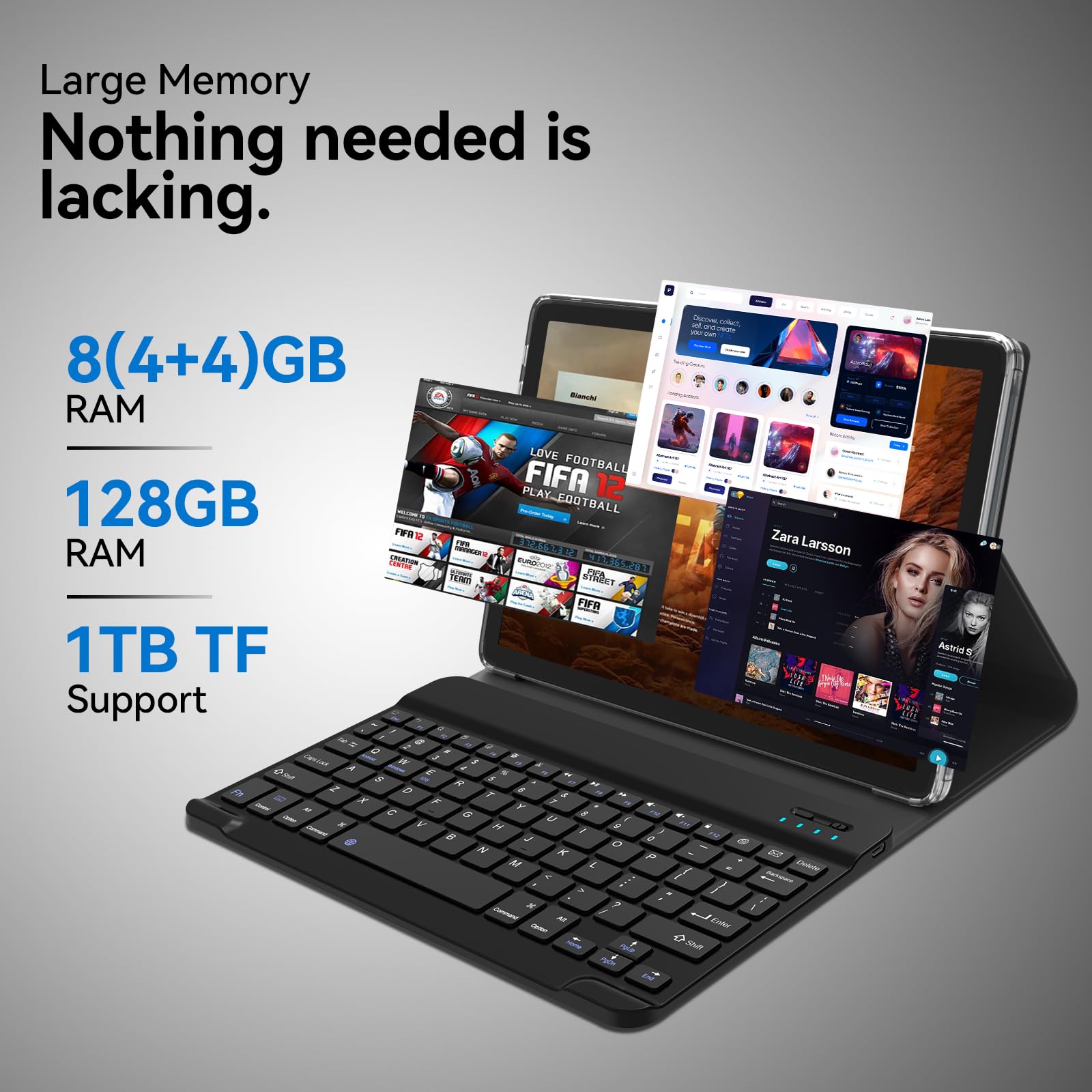 Foto 4 pulgar | Tablet Tooton 2024, 10.1'', 2 En 1, Android, 128 Gb Y Teclado - Venta Internacional.