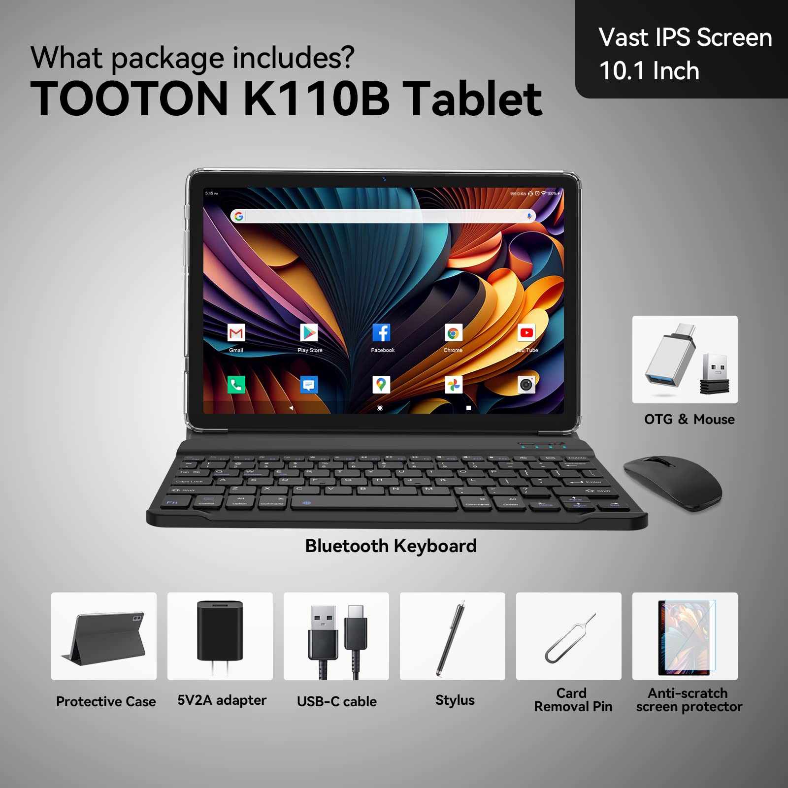 Foto 8 pulgar | Tablet Tooton 2024, 10.1'', 2 En 1, Android, 128 Gb Y Teclado - Venta Internacional.