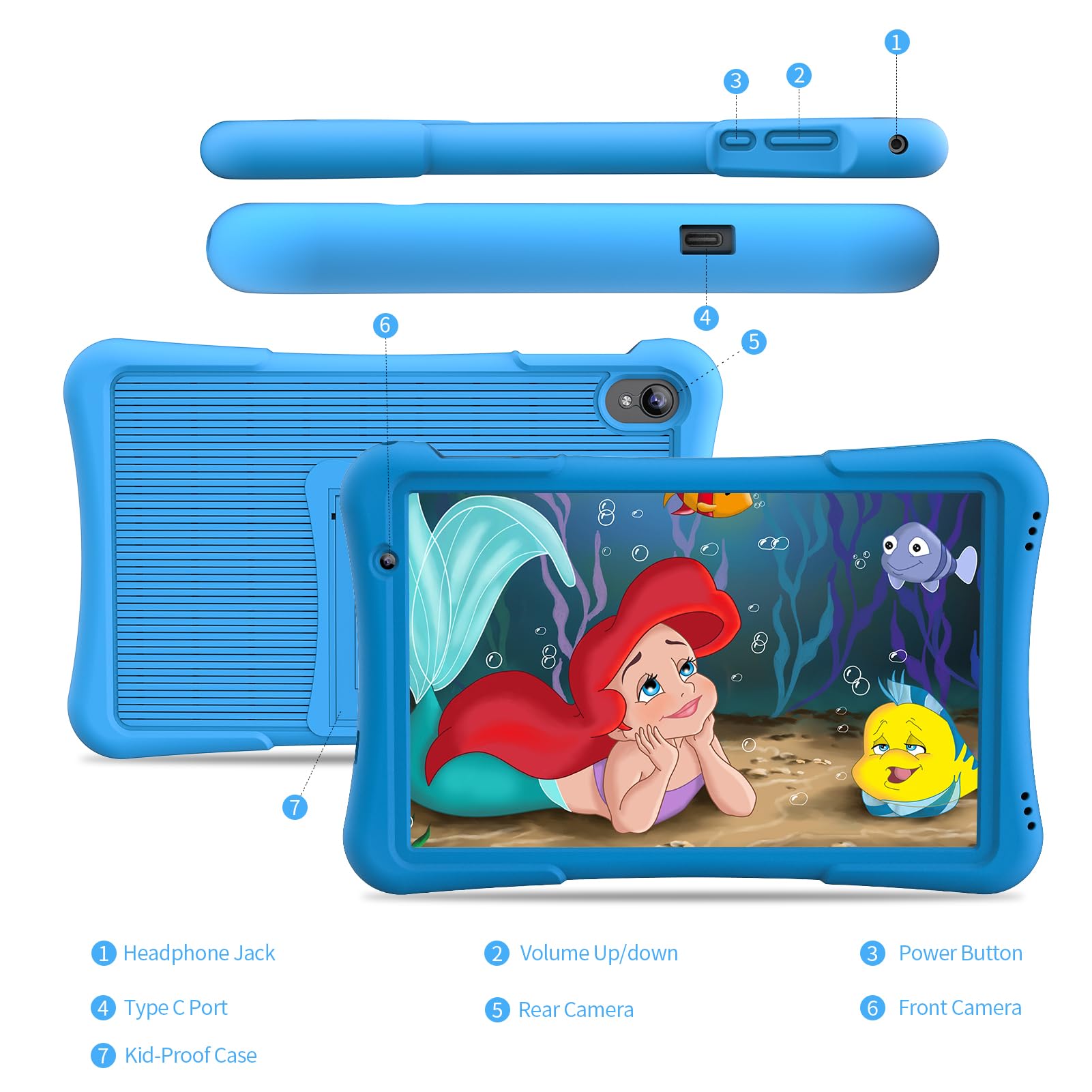 Foto 8 pulgar | Tableta Infantil Pritom Tab 10 Android 12 32 Gb, 10 Pulgadas, Azul - Venta Internacional.