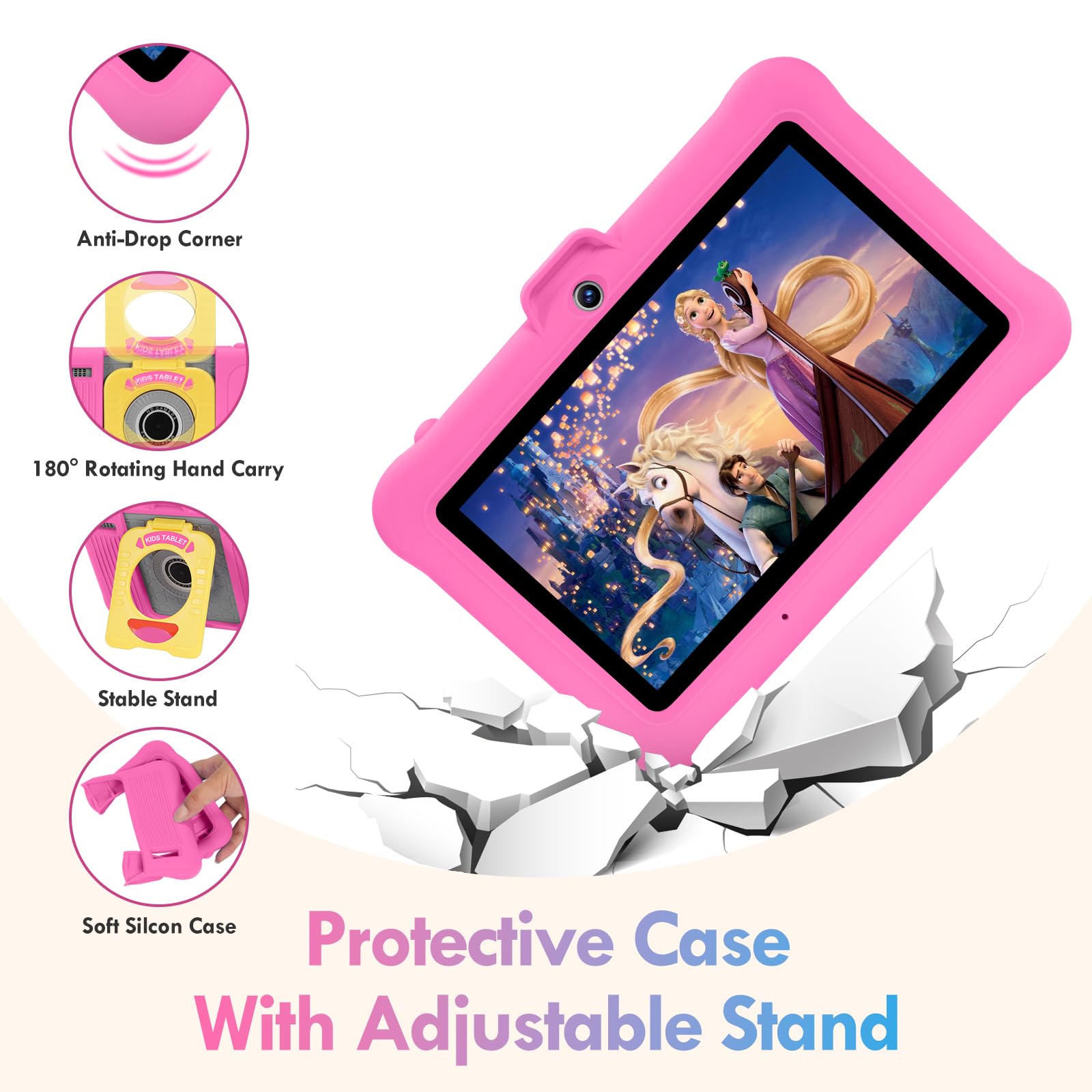 Foto 4 | Tablet Sumab Kids De 7 Pulgadas Con Android 13.0, 8 Gb De Ram Y 64 Gb De Rom, Color Rosa - Venta Internacional.