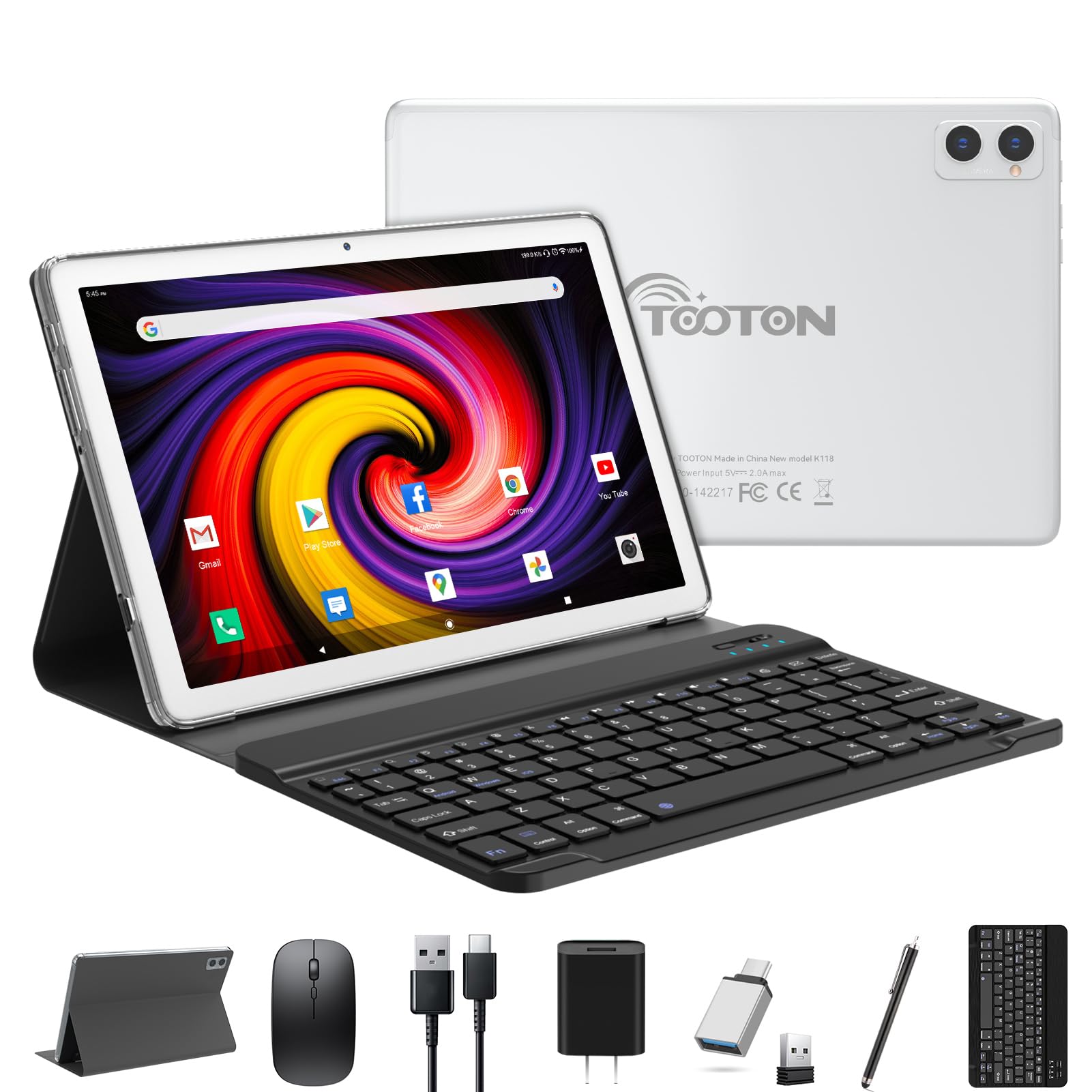 Foto 1 | Tablet Tooton 2 En 1 Con Teclado Android 12 4+4 Gb 128 Gb 10 Pulgadas - Venta Internacional.