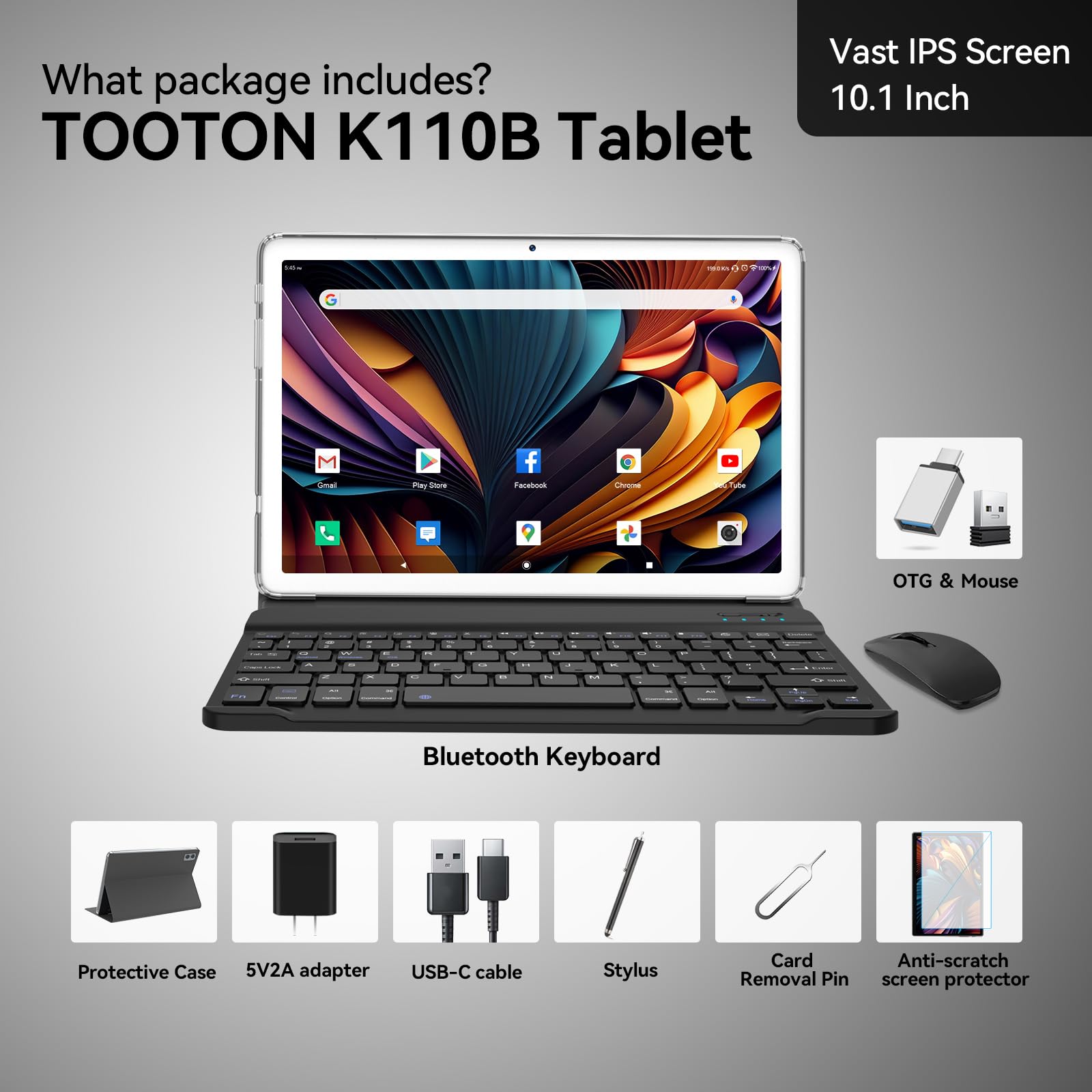 Foto 8 pulgar | Tablet Tooton 2 En 1 Con Teclado Android 12 4+4 Gb 128 Gb 10 Pulgadas - Venta Internacional.