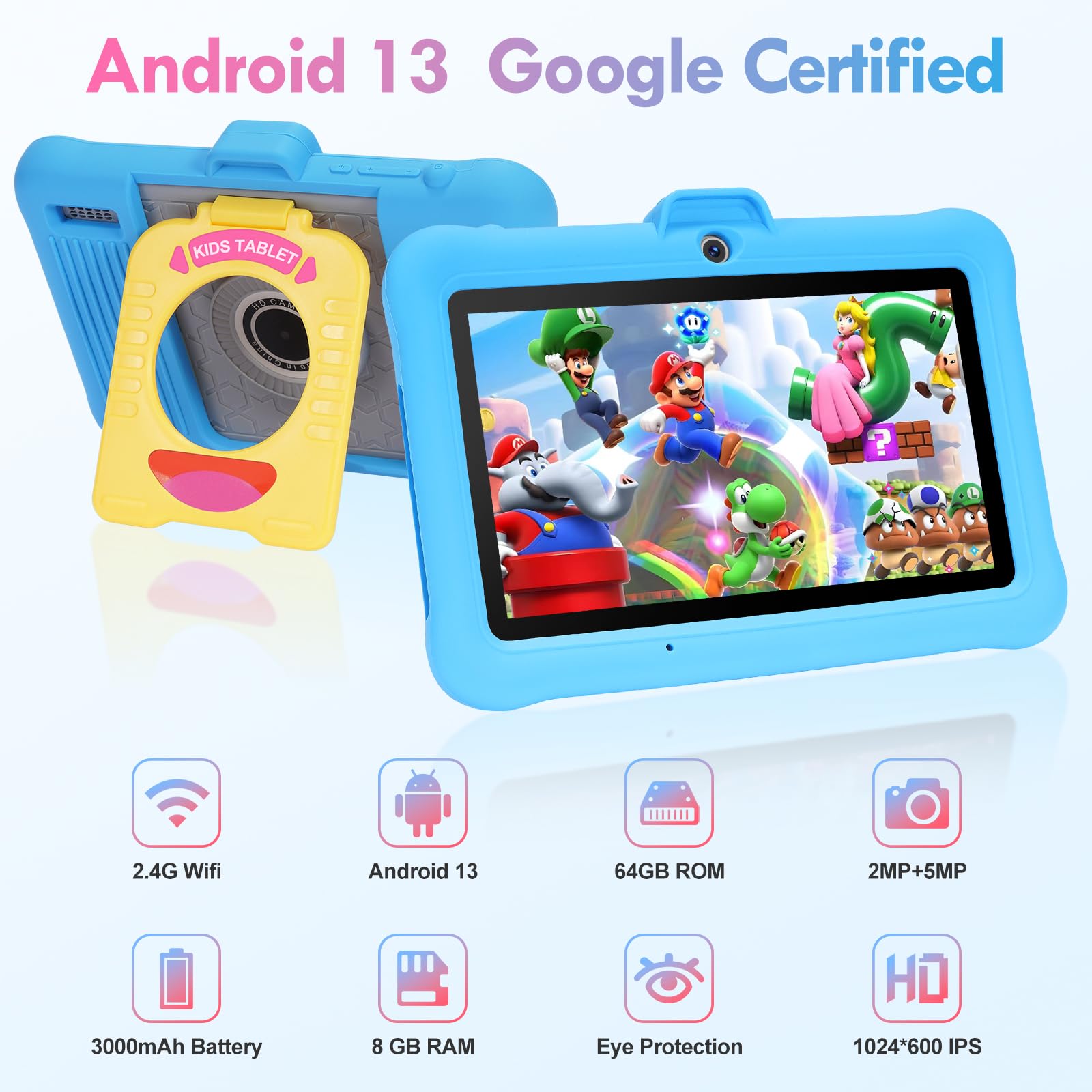 Foto 3 pulgar | Tablet Sumab Kids De 7 Pulgadas Con Android 13, 8 Gb De Ram Y 64 Gb De Rom, Color Rosa - Venta Internacional.