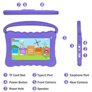 Foto 5 | Tablet Ujoyfeel de 7" 32 Gb Morada Infantil-Venta Internacional