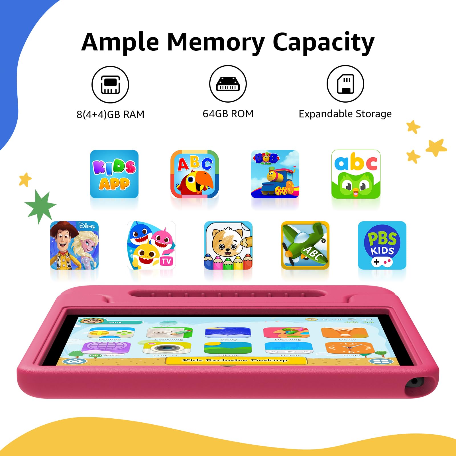 Foto 5 pulgar | Tablet Apolosign Kids Android 14 10,1'' 6+64gb Con Funda Rosa - Venta Internacional.