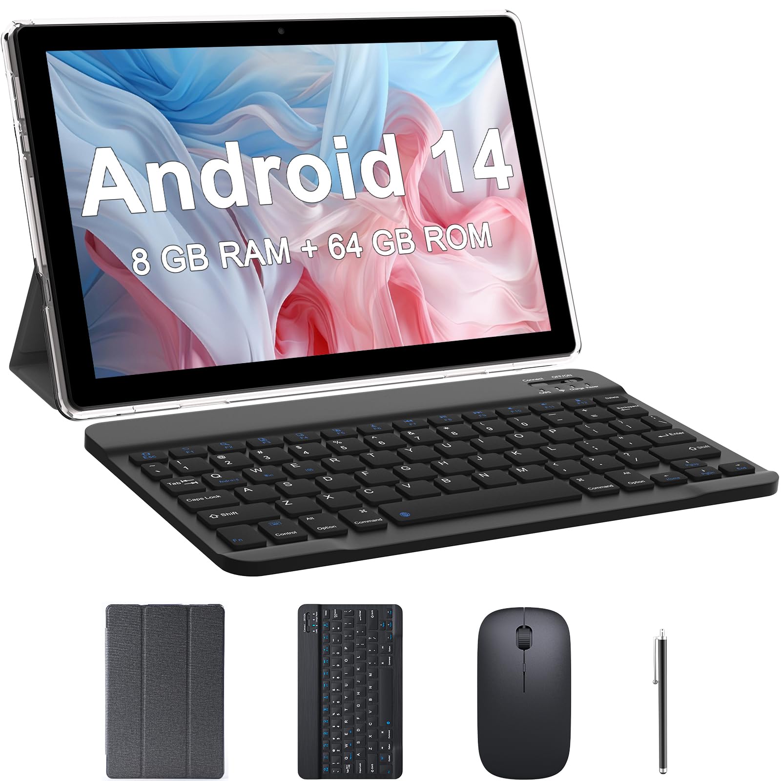 Tablet Byandby 14 Android 2 En 1 De 10 Pulgadas, 64 Gb+8 Gb+1 Tb, Color Negro - Venta Internacional.