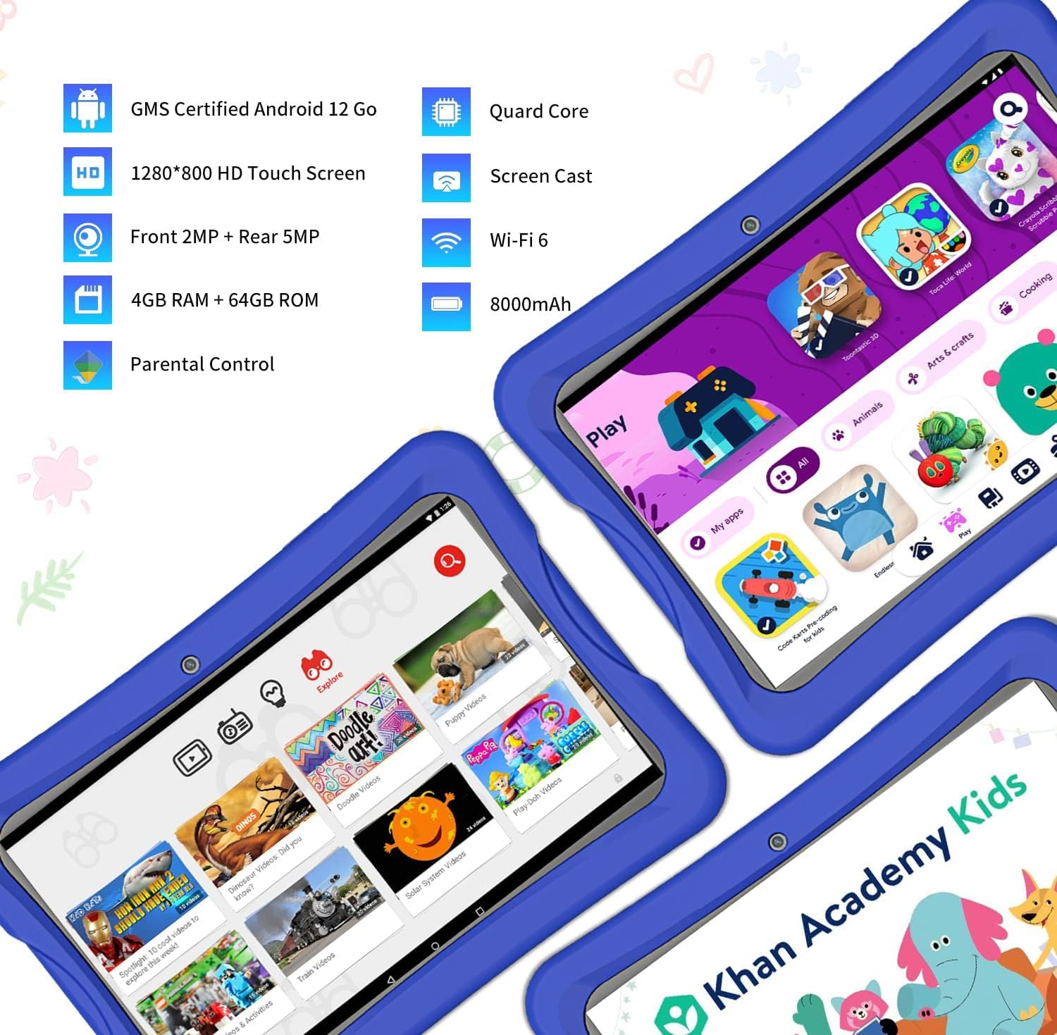 Foto 2 | Tableta Infantil Nobklen Android 13 De 10 Pulgadas, 4 Gb De Ram, 64 Gb, Wifi 6 - Venta Internacional.