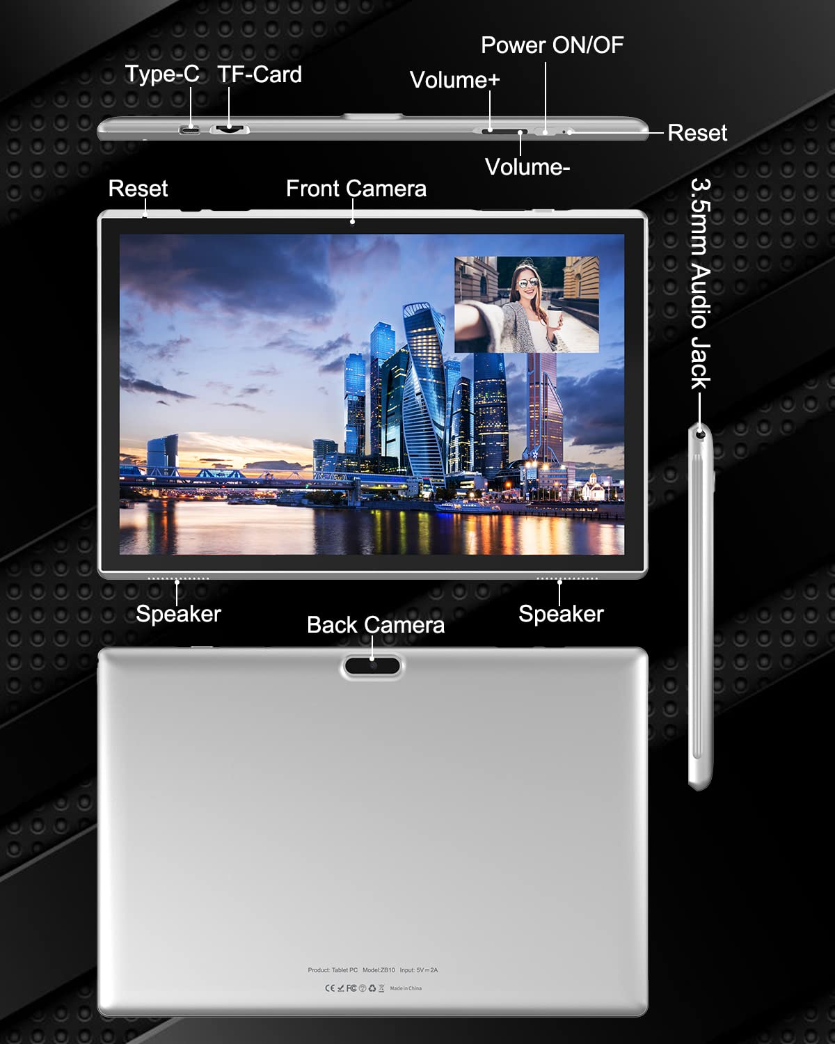 Foto 8 pulgar | Tablet Zzb Zb10 10.1 Android 14 6 Gb Ram 32 Gb Rom 10 Pulgadas - Venta Internacional.