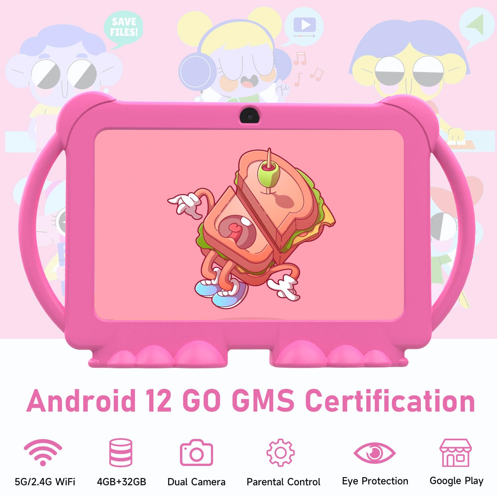 Foto 3 pulgar | Tableta Infantil Cupeisi Android 12 De 7 Pulgadas, 4 Gb De Ram, 32 Gb De Rom - Venta Internacional.