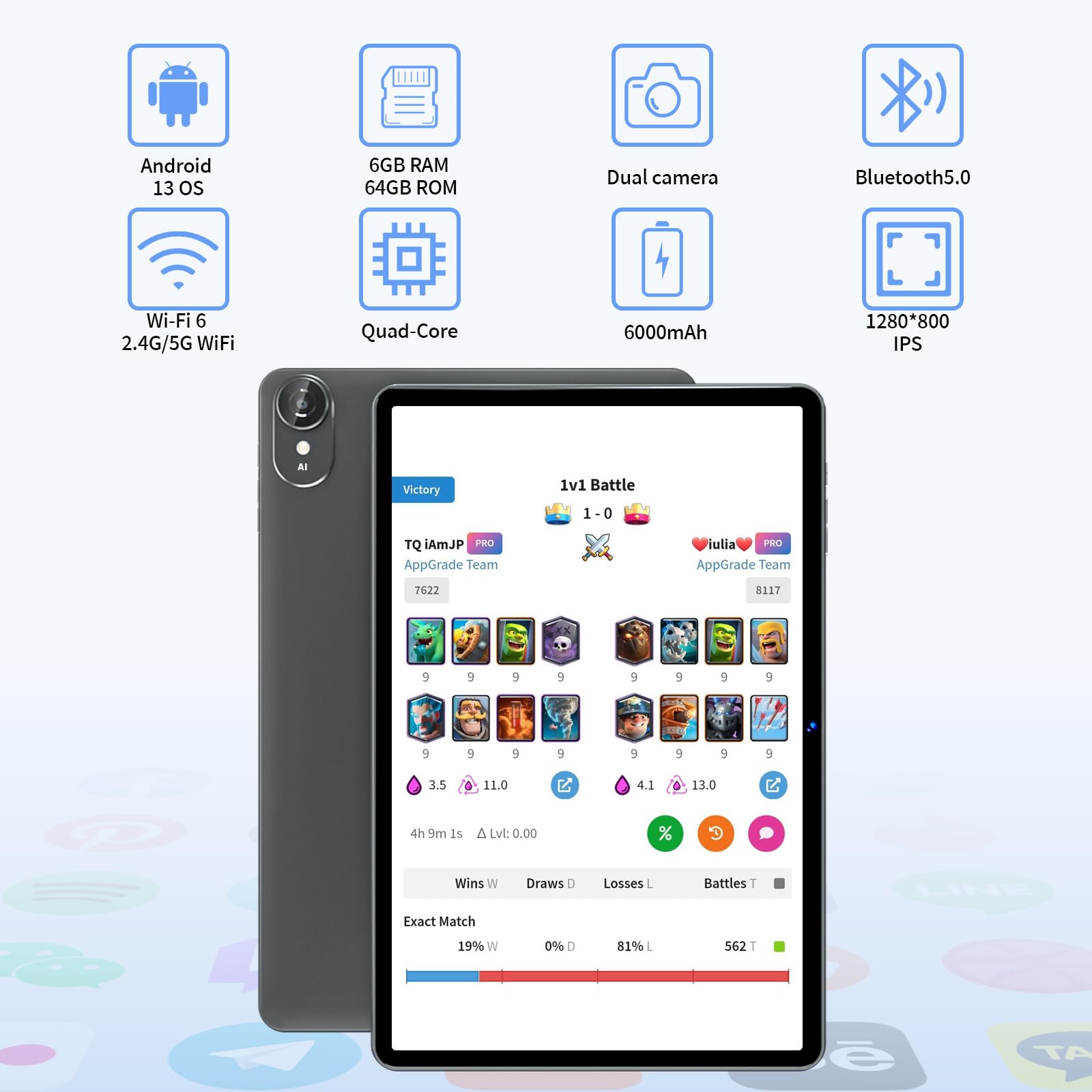 Foto 4 | Tablet Ecopad Android 13 De 10 Pulgadas, 6 Gb De Ram, 64 Gb De Rom, 1 Tb, Negra - Venta Internacional.