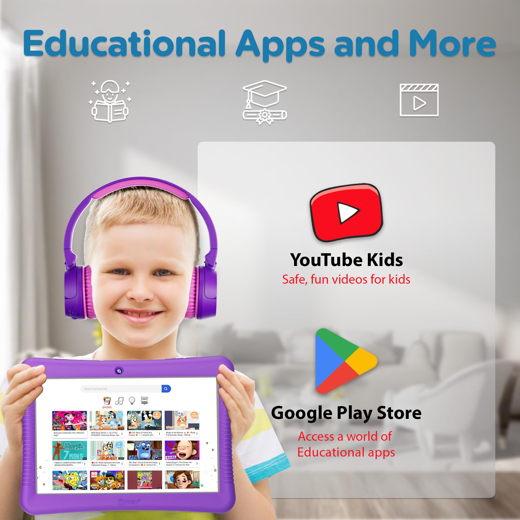 Foto 2 | Tablet Contixo 10 Android Kids 32 Gb +80 Libros De Cuentos De Disney - Venta Internacional.