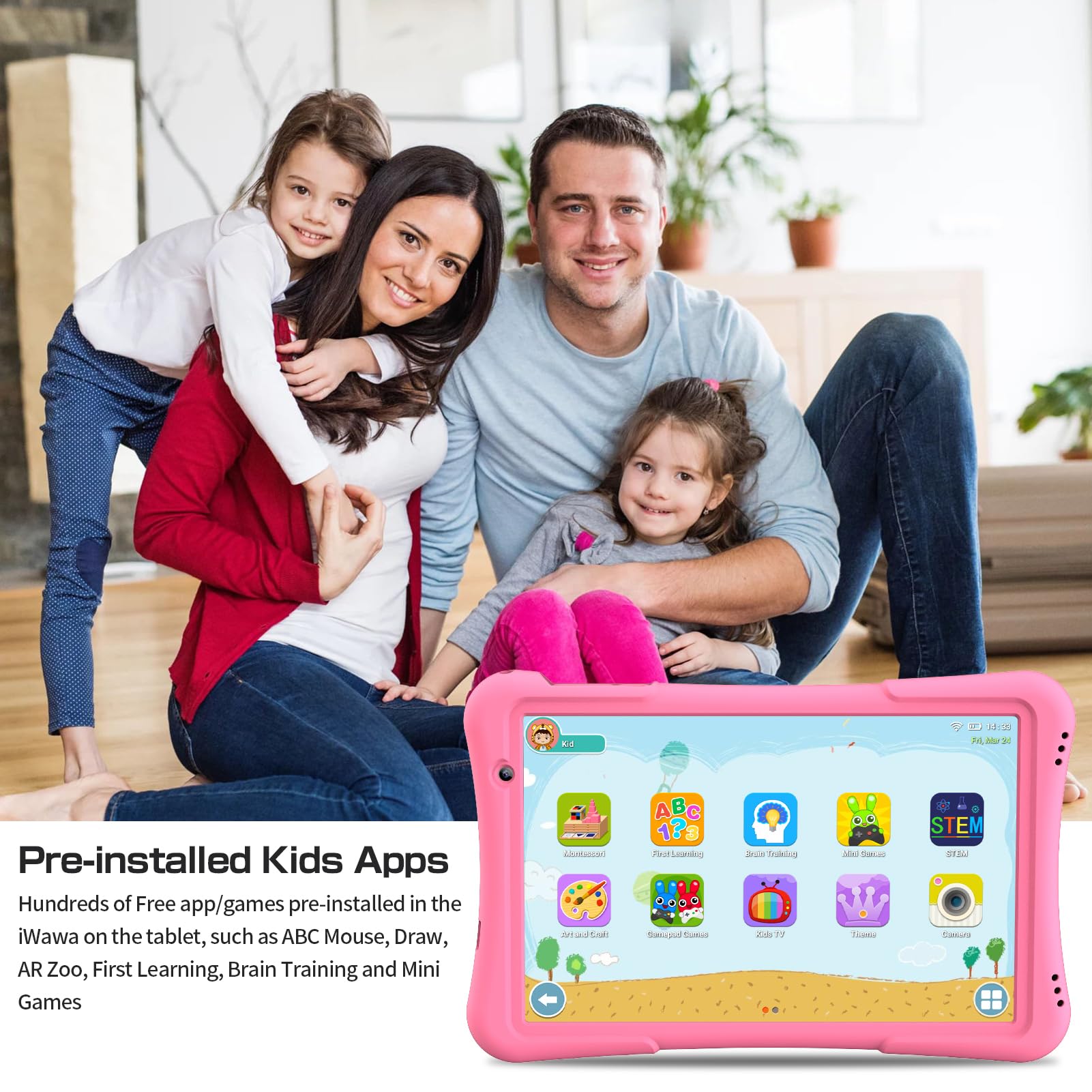 Foto 4 | Tablet Pritom 10 Kids Android 12 32 Gb, Cuádruple Núcleo, 6000 Mah, Rosa - Venta Internacional.