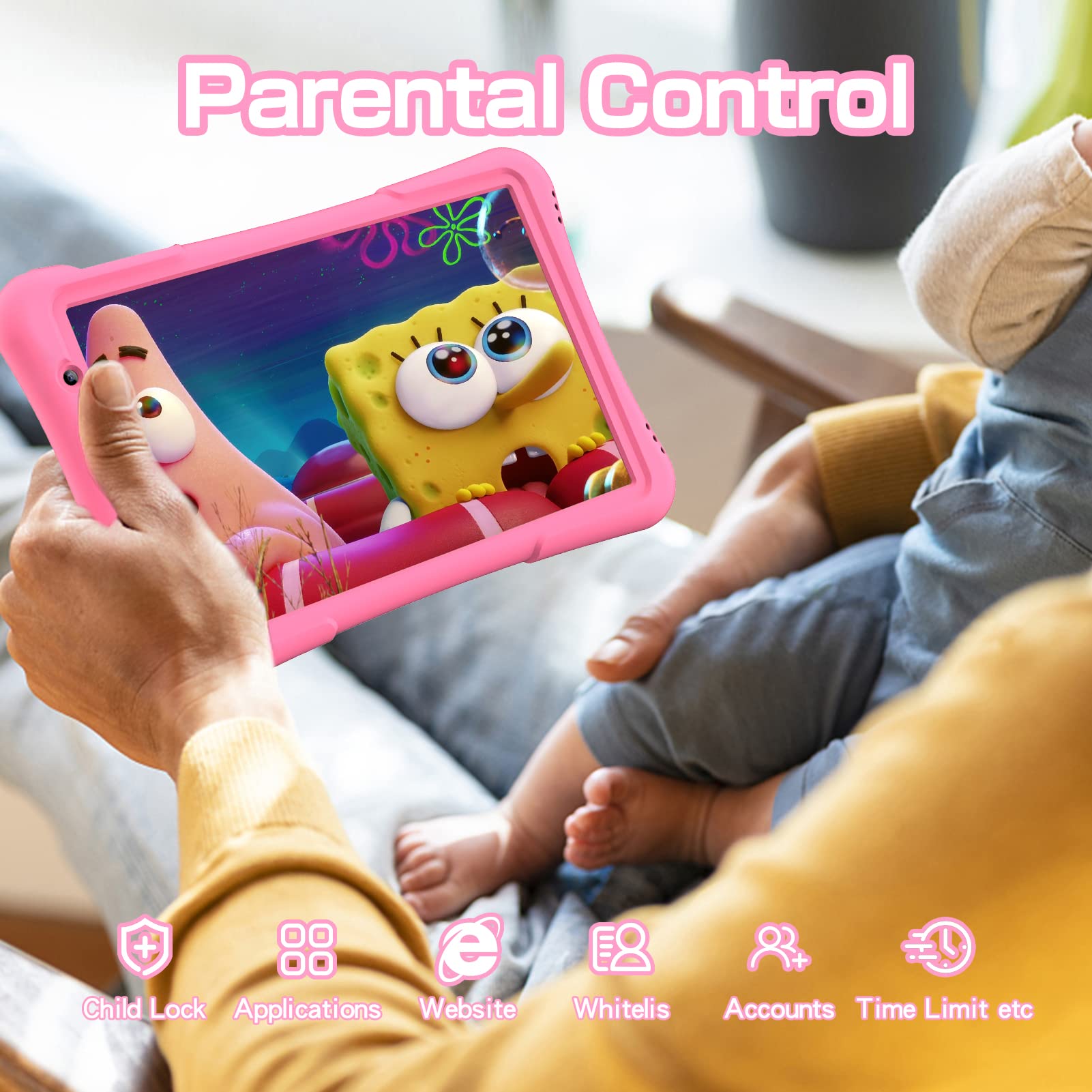 Foto 6 pulgar | Tablet Pritom 10 Kids Android 12 32 Gb, Cuádruple Núcleo, 6000 Mah, Rosa - Venta Internacional.