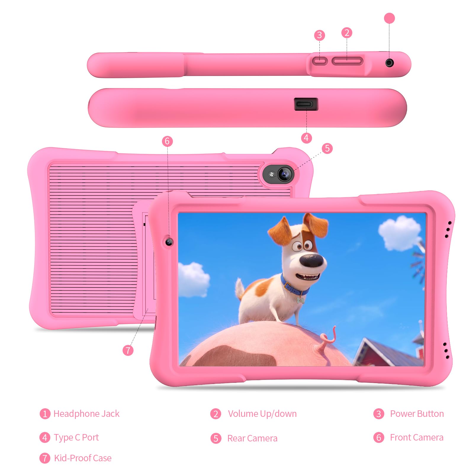 Foto 8 pulgar | Tablet Pritom 10 Kids Android 12 32 Gb, Cuádruple Núcleo, 6000 Mah, Rosa - Venta Internacional.