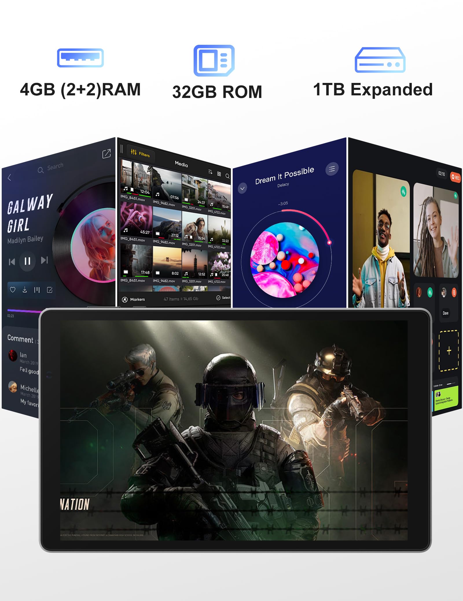Foto 2 | Tablet Baken Android 12 De 10 Pulgadas, 4 (2+2) Gb De Ram, 32 Gb De Rom - Venta Internacional.