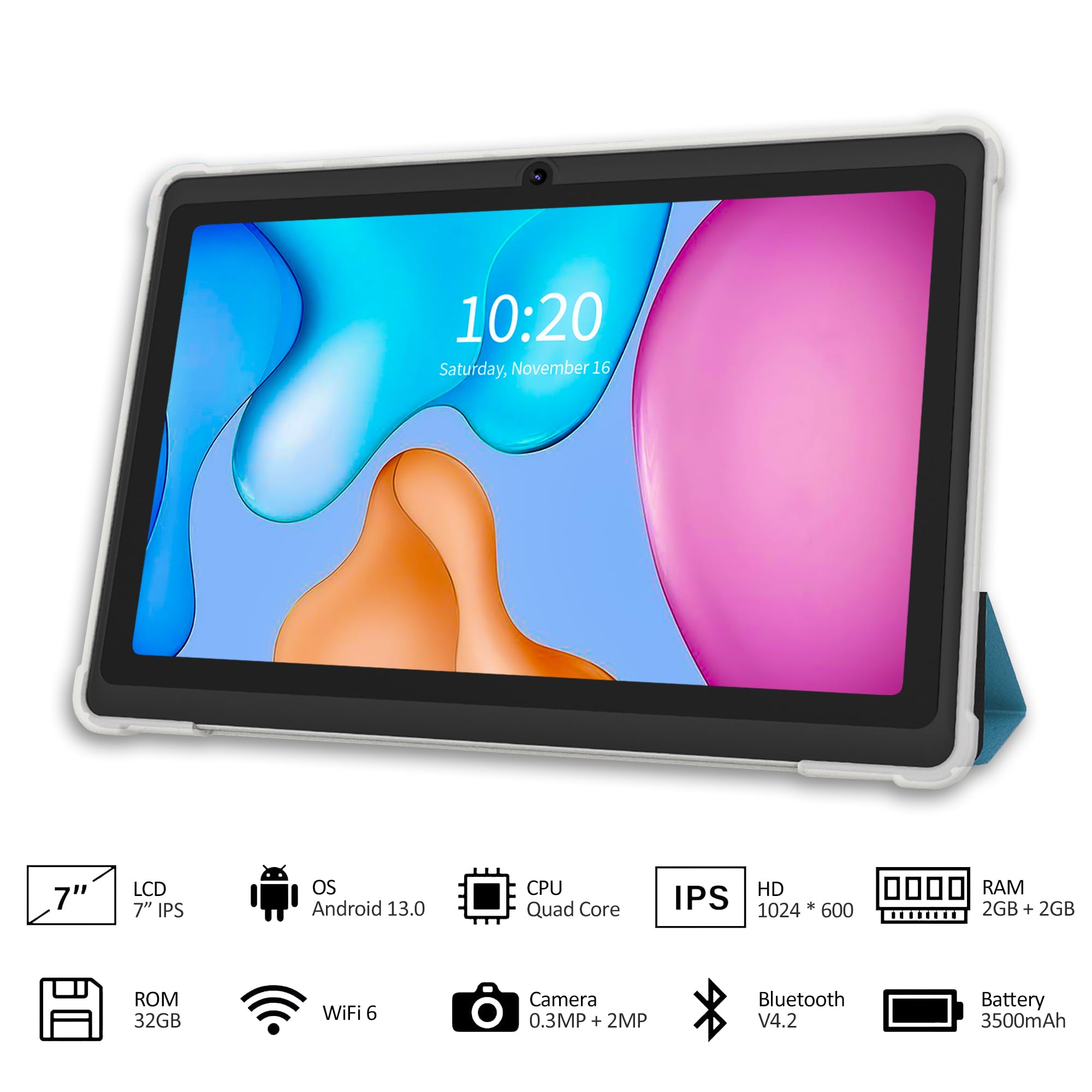 Foto 2 | Tablet Volentex Android 11 De 7 Pulgadas, 2 Gb De Ram, 32 Gb De Almacenamiento, Azul - Venta Internacional.