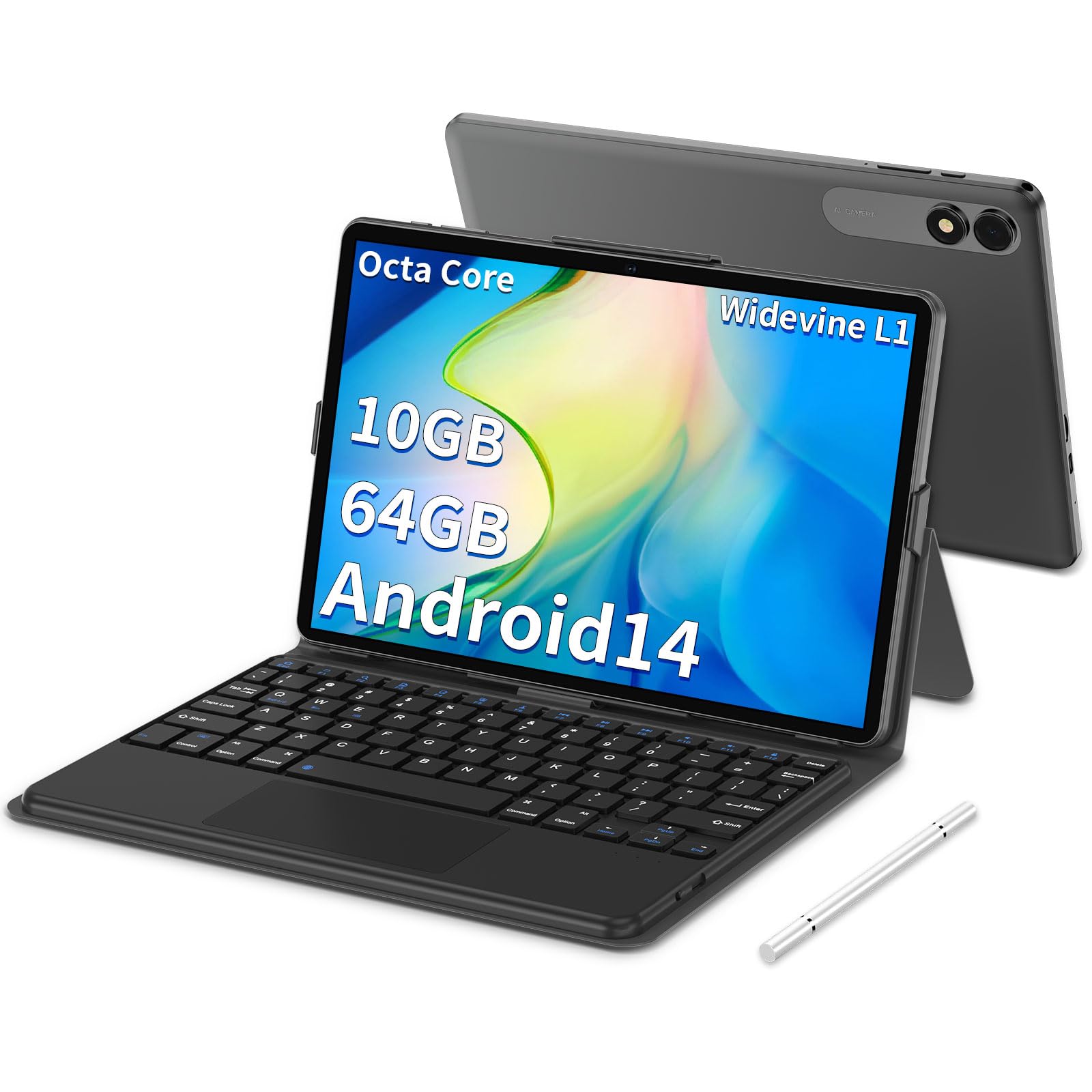 Tablet Colorroom Android 14 10,1'', 10 Gb De Ram, 64 Gb De Rom, 1 Tb, Negra - Venta Internacional.