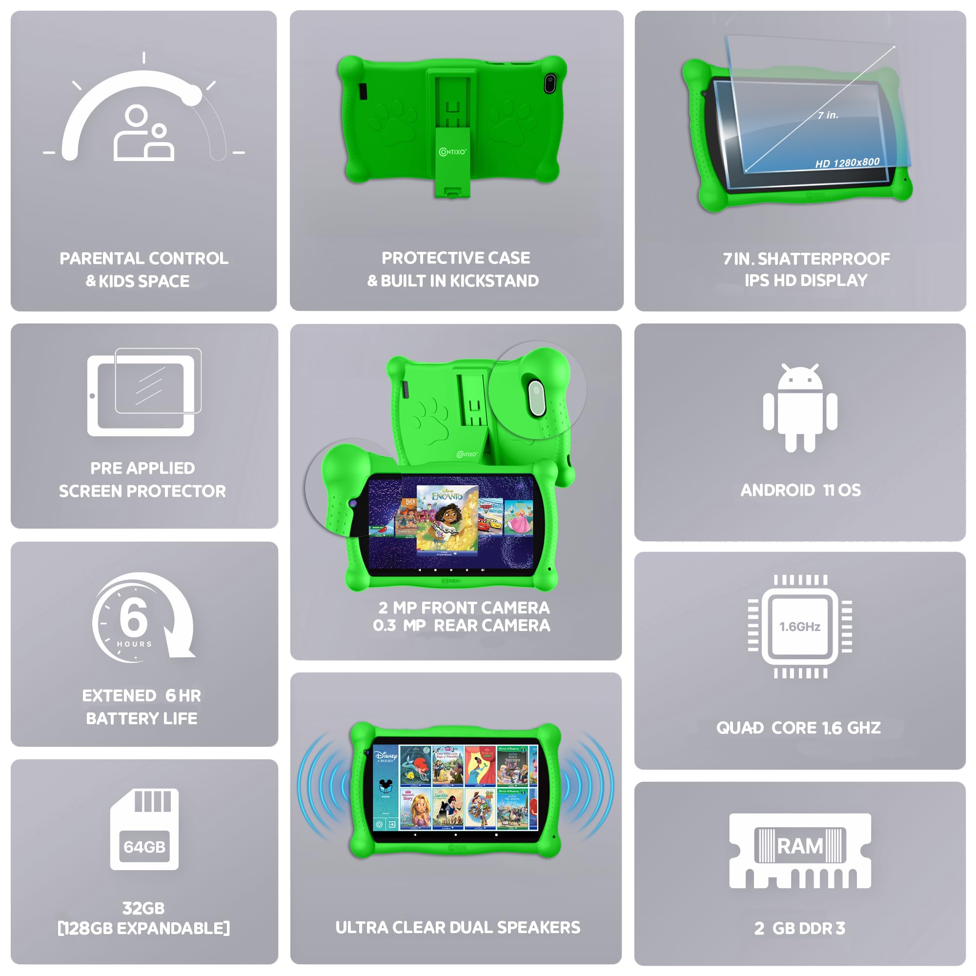 Foto 7 pulgar | Tablet Contixo Disney Kids Learning De 7 Pulgadas, Wifi Y Bluetooth - Venta Internacional.