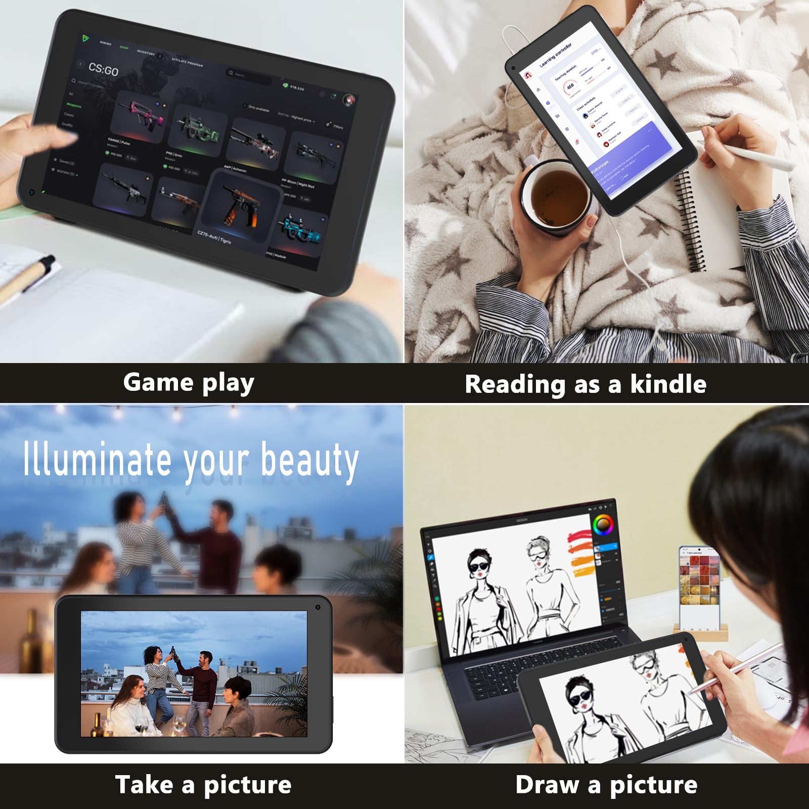 Foto 4 | Tablet Cupeisi Android 12 De 7 Pulgadas, 4 Gb De Ram, 32 Gb De Rom, 1 Tb, Ampliable - Venta Internacional.