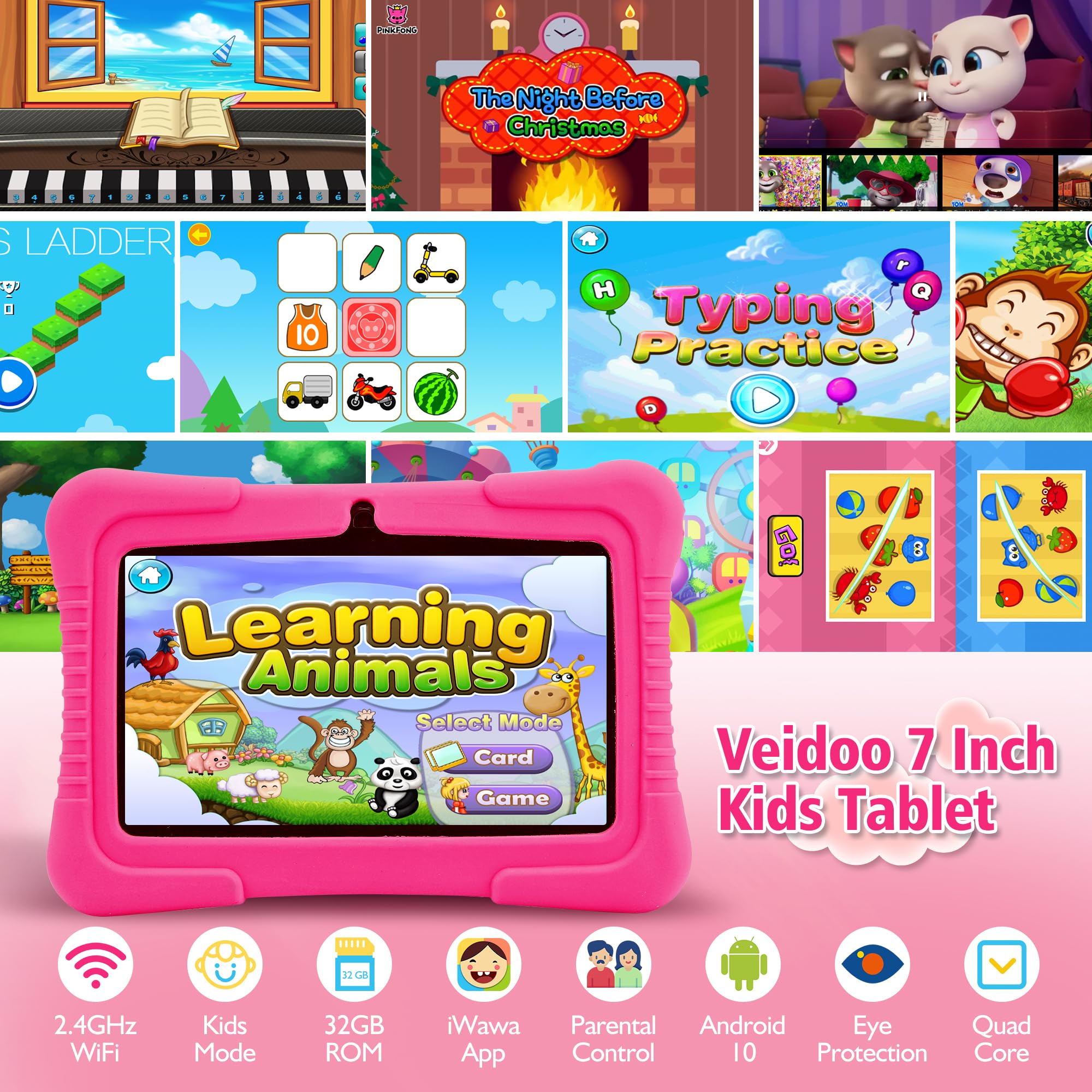 Foto 3 pulgar | Tableta Infantil Veidoo V88 De 7 Pulgadas Con Android, 2 Gb De Ram Y 32 Gb De Rom - Venta Internacional.