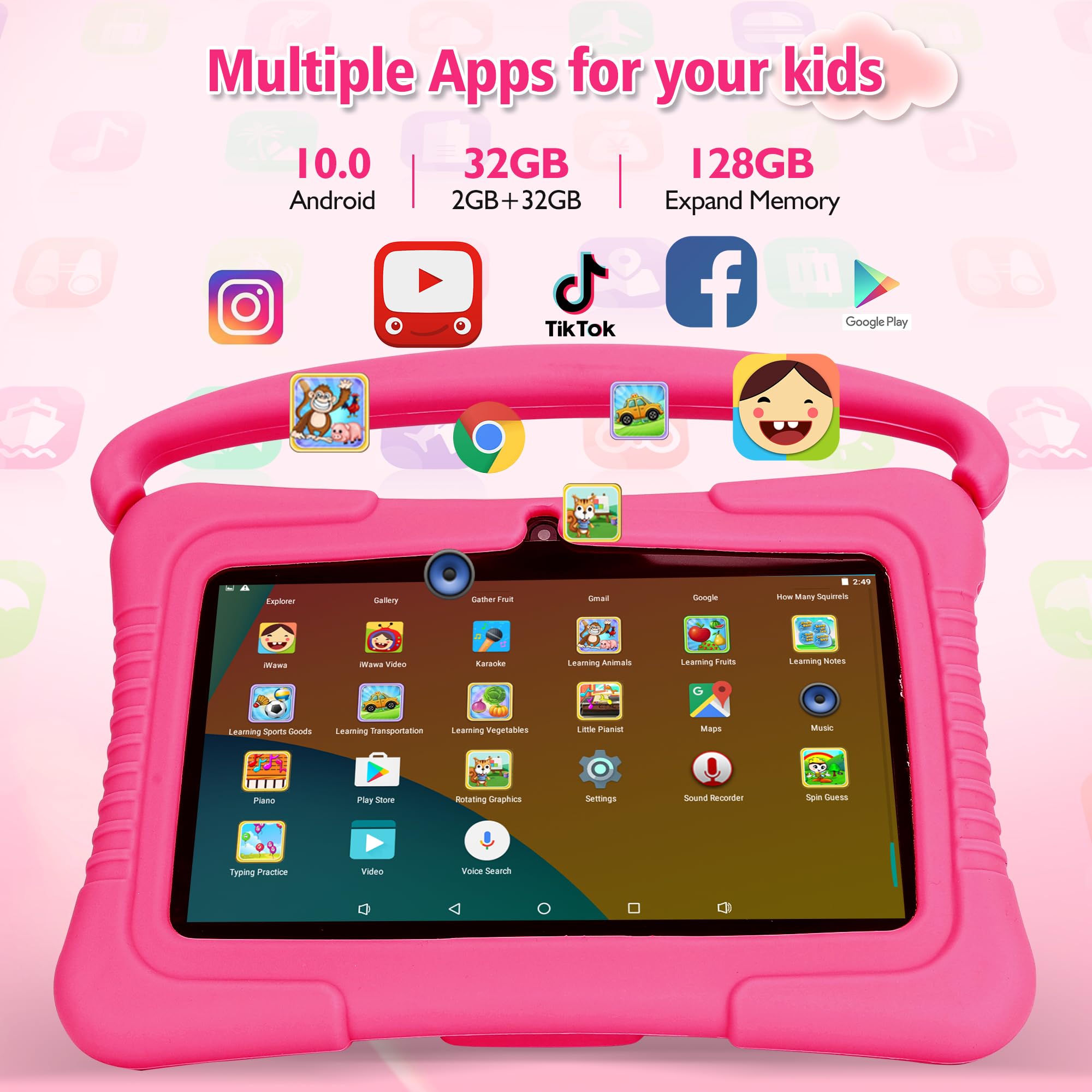 Foto 3 | Tableta Infantil Veidoo V88 De 7 Pulgadas Con Android, 2 Gb De Ram Y 32 Gb De Rom - Venta Internacional.