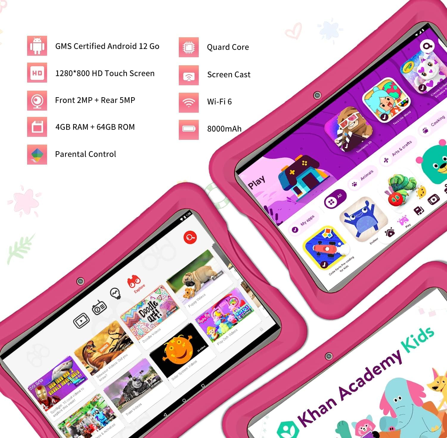 Foto 2 | Tableta Infantil Nobklen Android 13 De 10 Pulgadas, 4 Gb De Ram, 64 Gb, Wifi 6 - Venta Internacional.