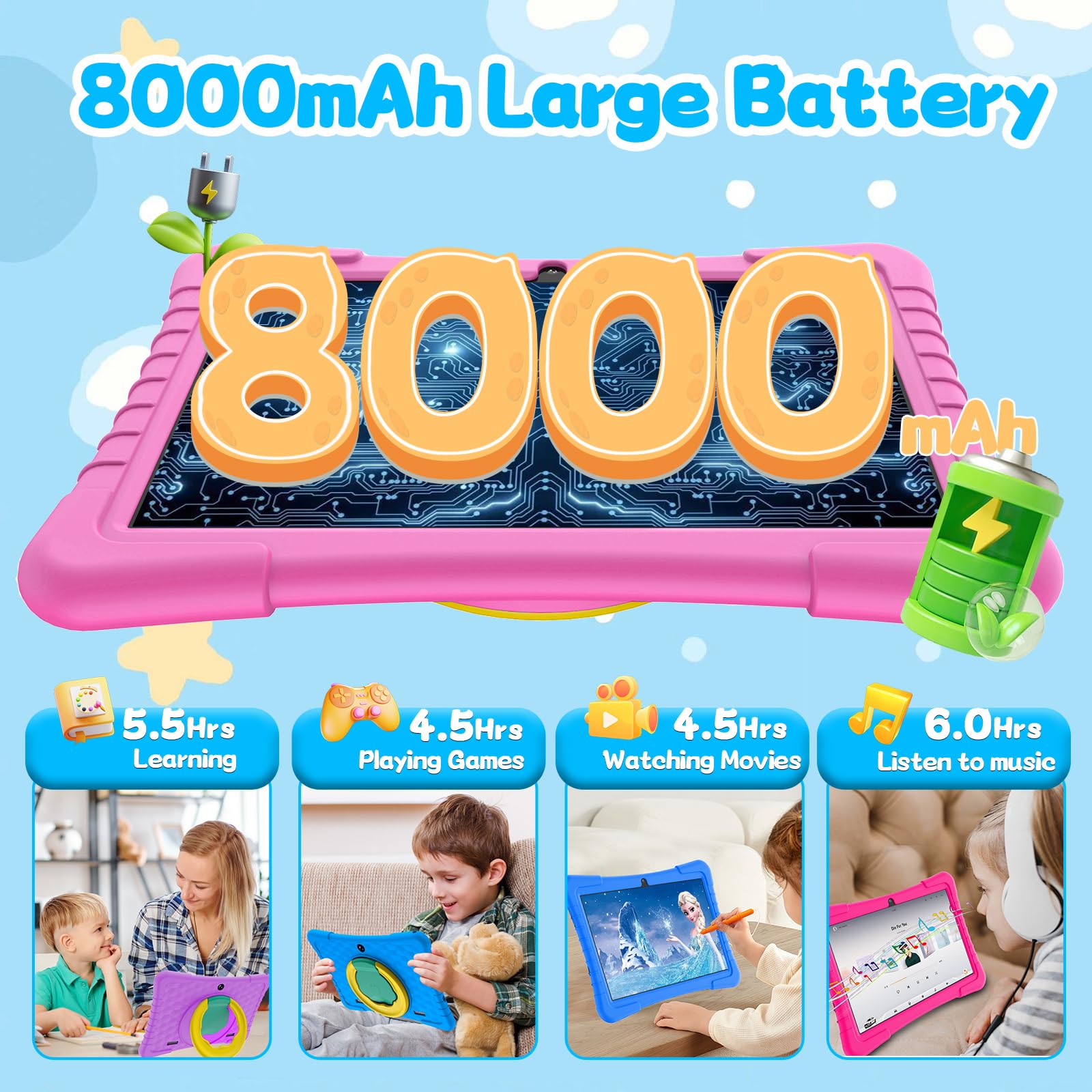 Foto 7 pulgar | Tableta Yobanse Kids De 10 Pulgadas Con Android 13, 3 Gb De Ram Y 64 Gb De Rom - Venta Internacional.