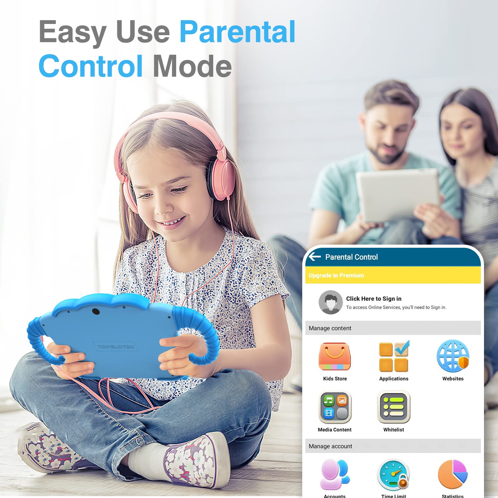 Foto 6 pulgar | Tablet Topelotek Kids De 7 Pulgadas Y 32 Gb Wifi Con Control Parental, Azul - Venta Internacional.