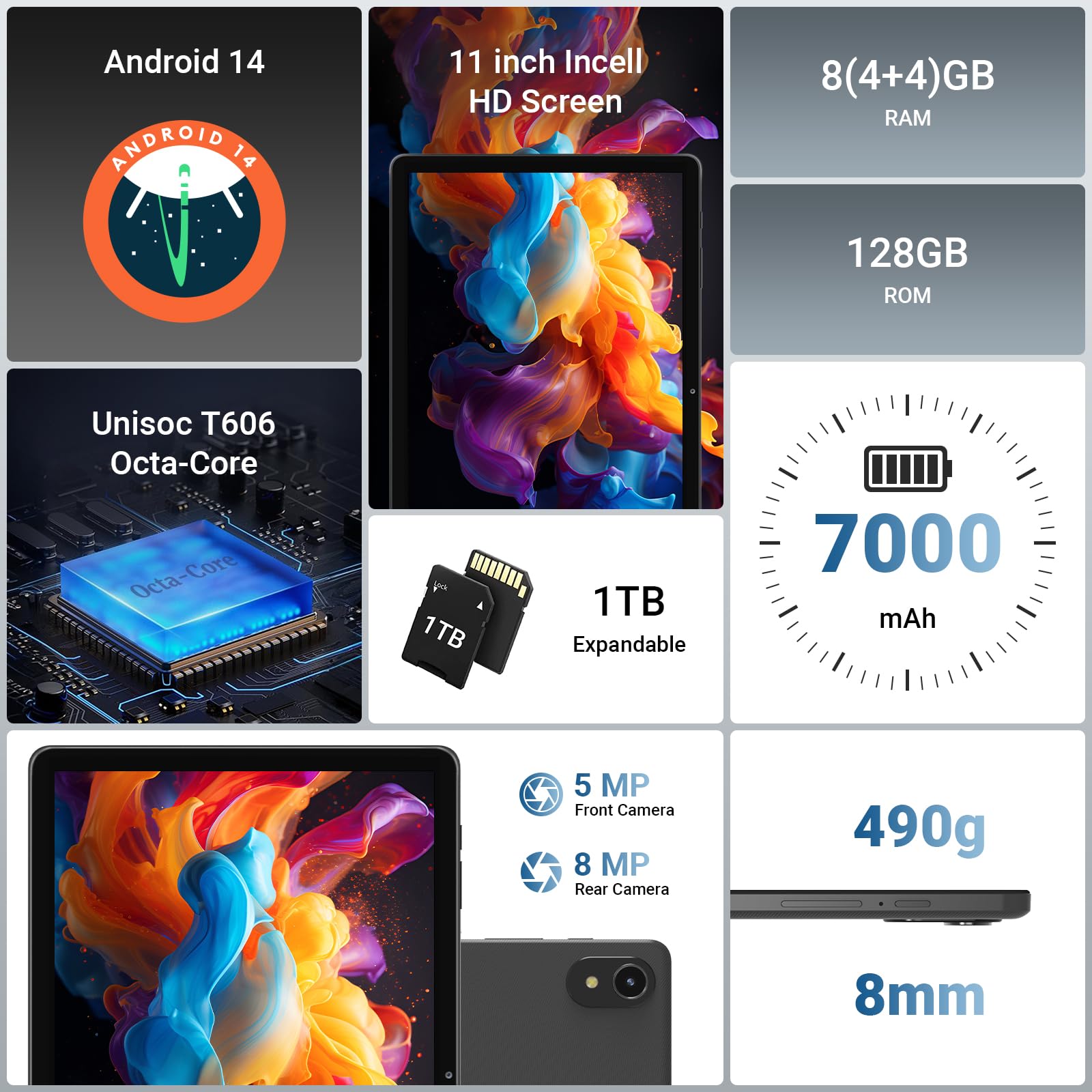 Foto 8 pulgar | Tablet Apolosign Ep1095t Tab 11 11'' Android 14 8gb+128gb - Venta Internacional.