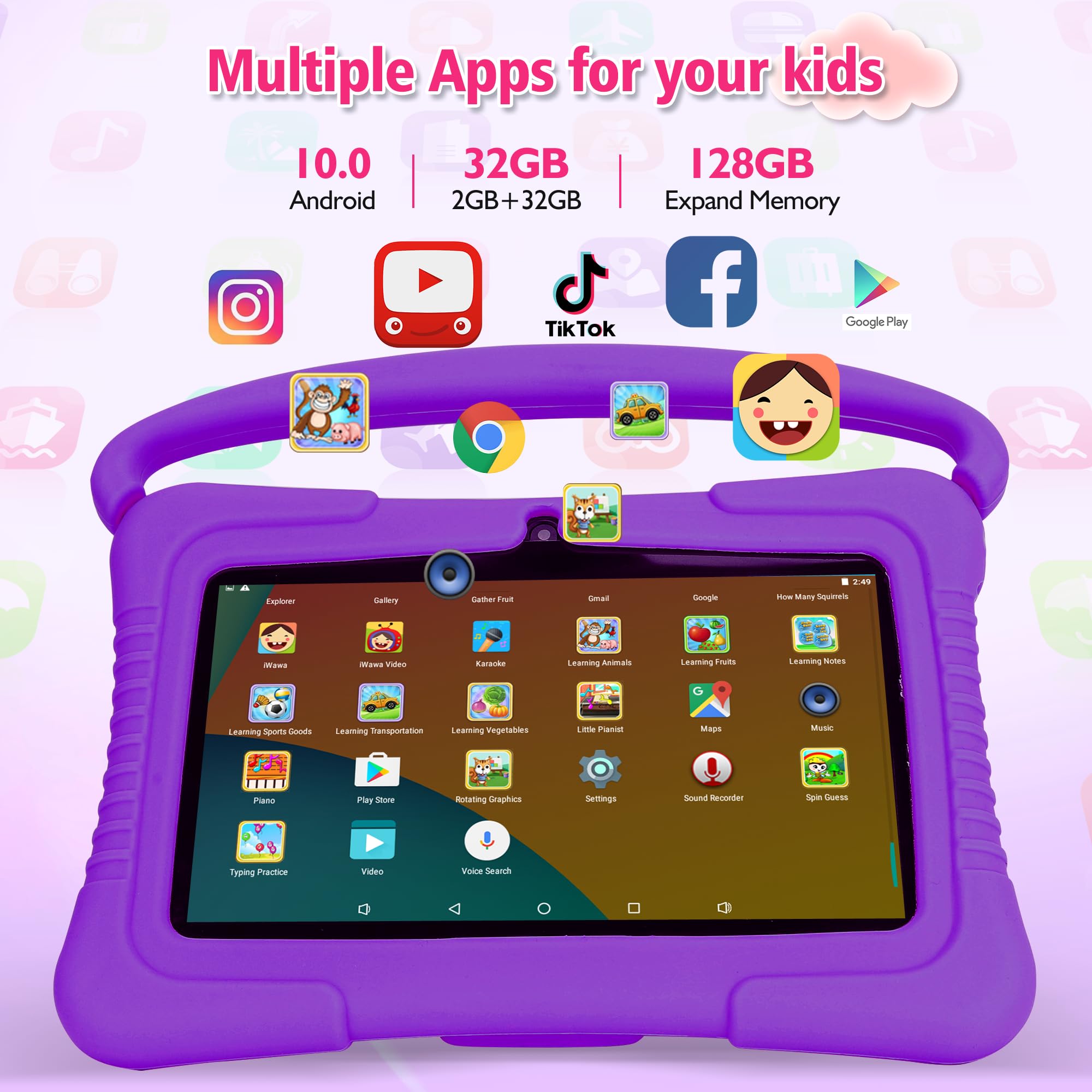 Foto 4 pulgar | Tableta Infantil Veidoo V88 De 7 Pulgadas Con Android, 2 Gb De Ram Y 32 Gb De Rom - Venta Internacional.