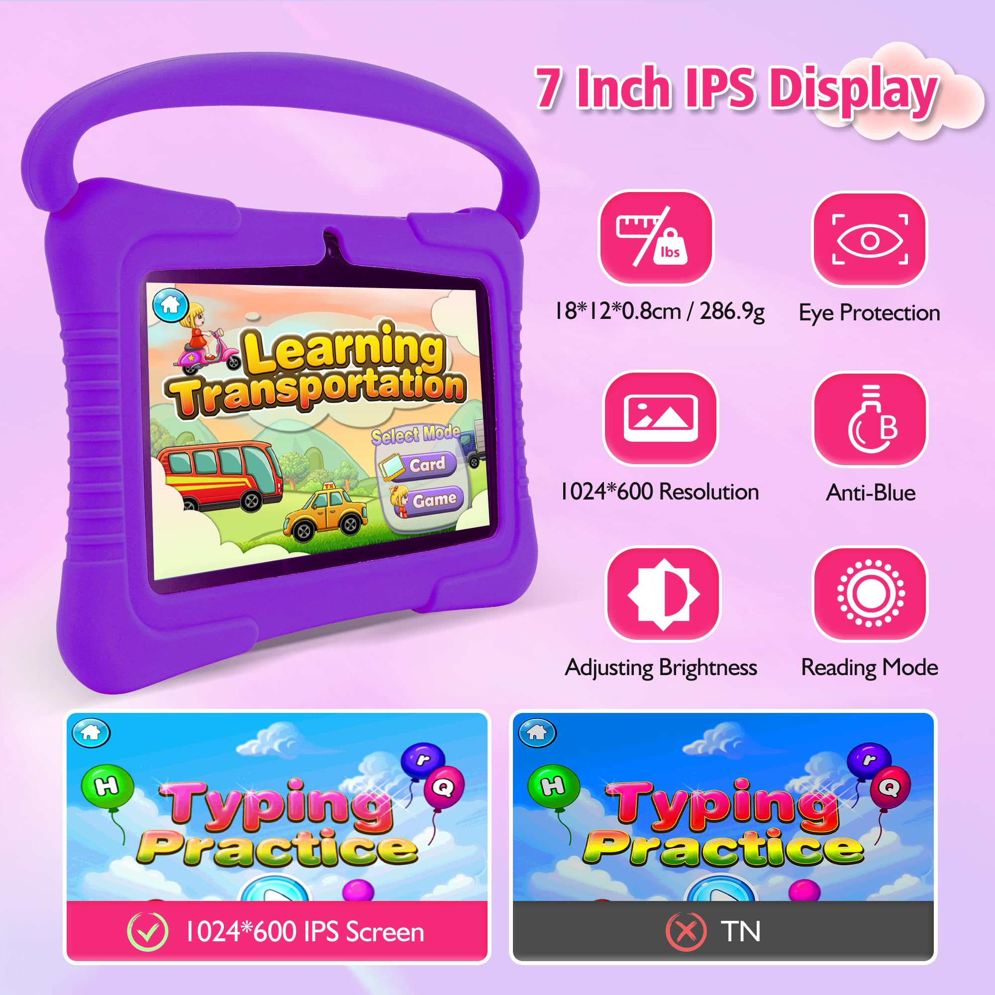 Foto 5 pulgar | Tableta Infantil Veidoo V88 De 7 Pulgadas Con Android, 2 Gb De Ram Y 32 Gb De Rom - Venta Internacional.