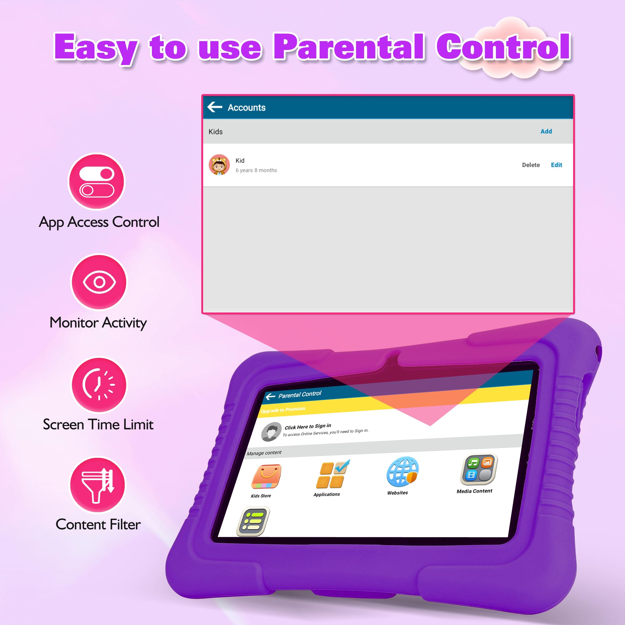Foto 6 pulgar | Tableta Infantil Veidoo V88 De 7 Pulgadas Con Android, 2 Gb De Ram Y 32 Gb De Rom - Venta Internacional.