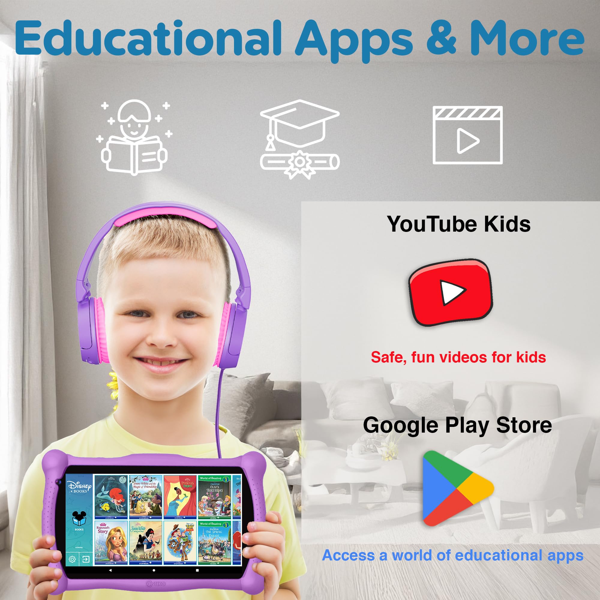 Foto 4 pulgar | Tablet Contixo Disney Kids Learning De 7 Pulgadas, Wifi Y Bluetooth - Venta Internacional.