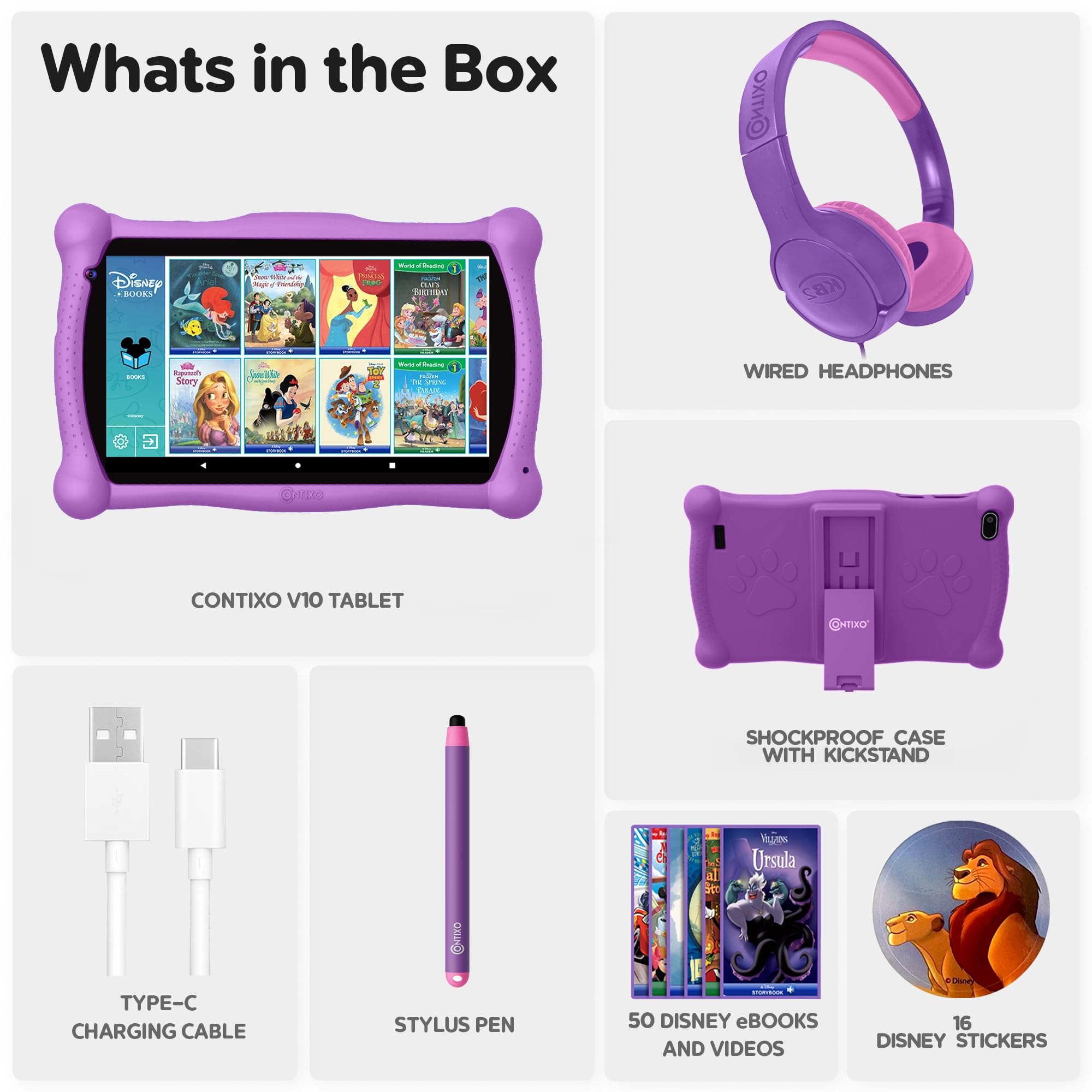 Foto 8 pulgar | Tablet Contixo Disney Kids Learning De 7 Pulgadas, Wifi Y Bluetooth - Venta Internacional.