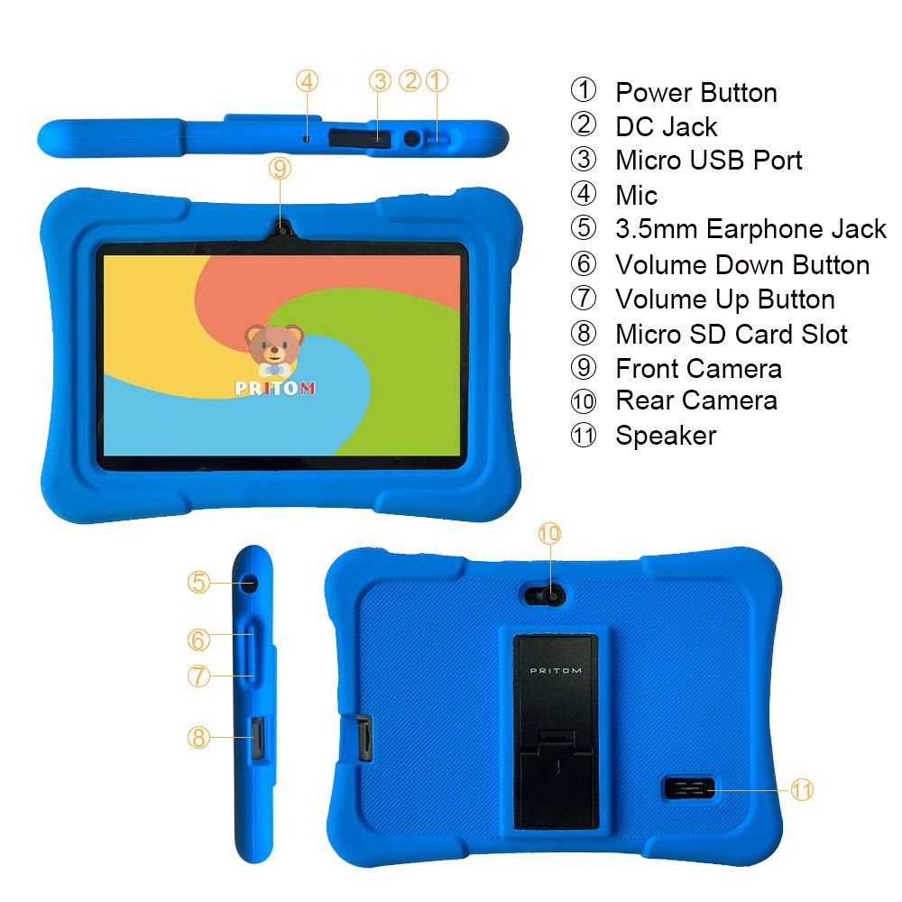 Foto 8 pulgar | Tableta Infantil Pritom De 7 Pulgadas, Cuádruple Núcleo, 32 Gb, Android Con Funda - Venta Internacional.