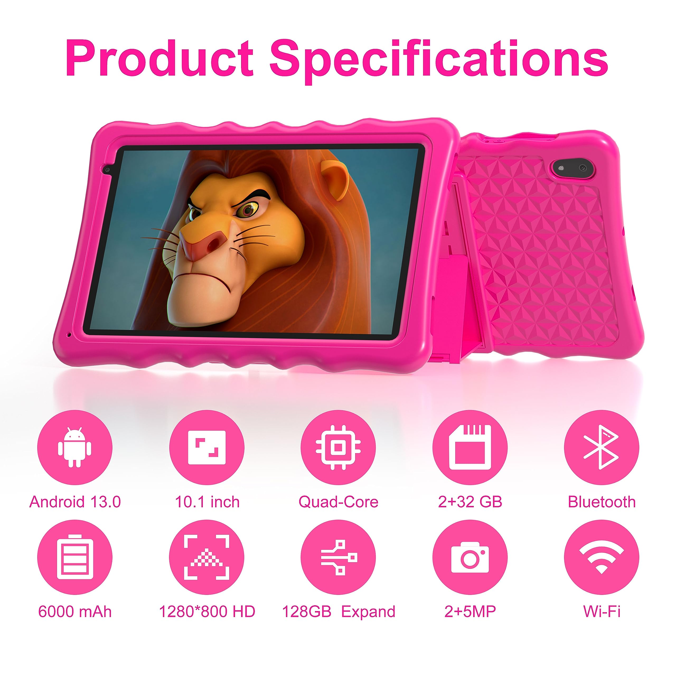 Foto 7 pulgar | Tablet Byybuo Kids De 10.1 Pulgadas Con Android 13, 2 Gb De Ram, 32 Gb De Rom, 6000 Mah - Venta Internacional.