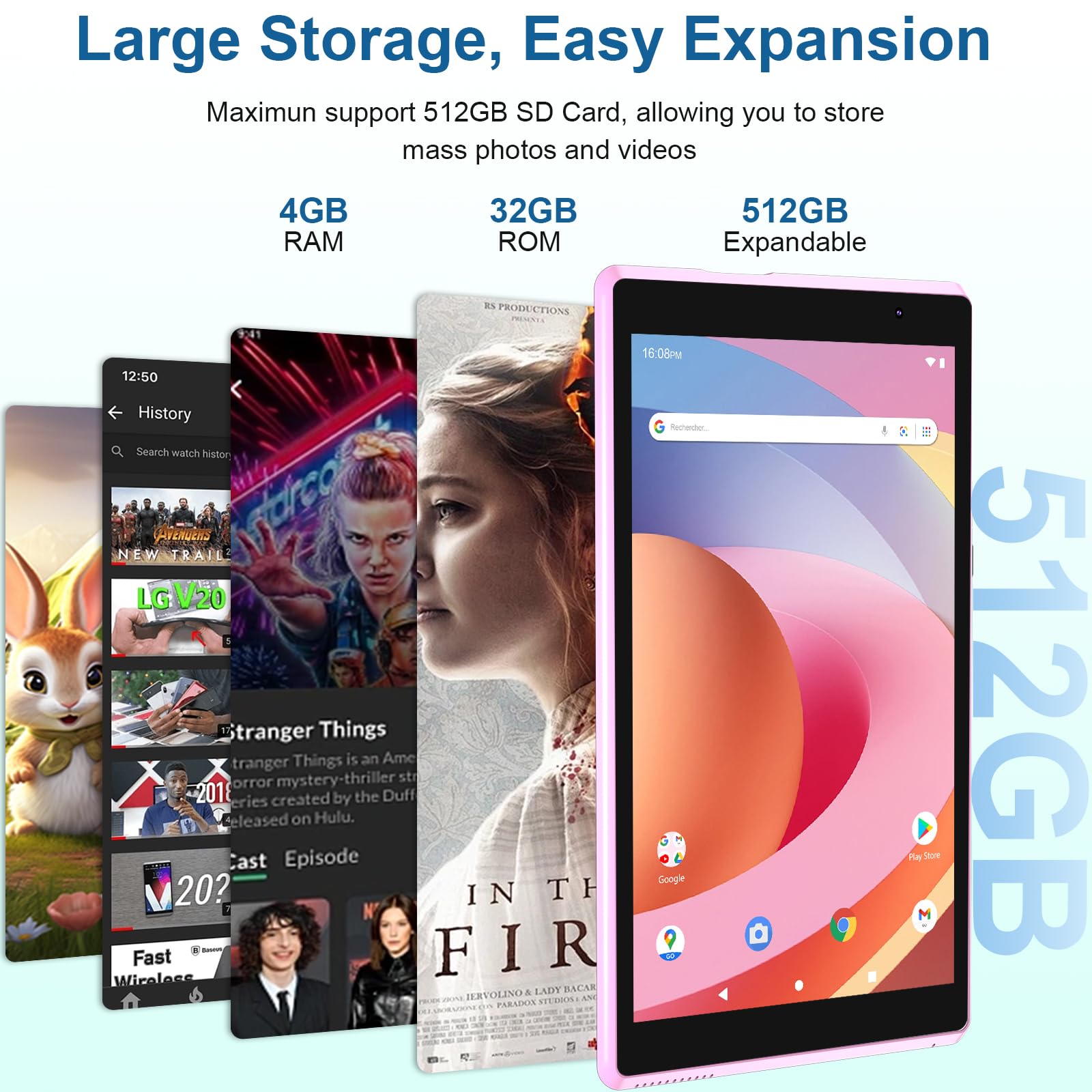 Foto 5 | Tablet Byandby Android 12 De 8 Pulgadas, 4 Gb De Ram, 32 Gb De Rom, Rosa - Venta Internacional.