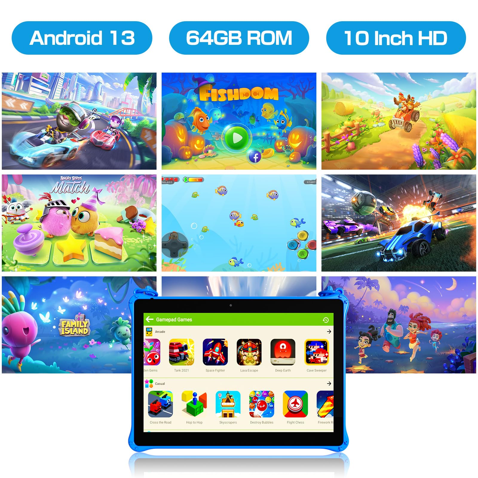 Foto 2 | Tableta Infantil Pritom Touch10 Android 13 10 Pulgadas 64 Gb Azul - Venta Internacional.