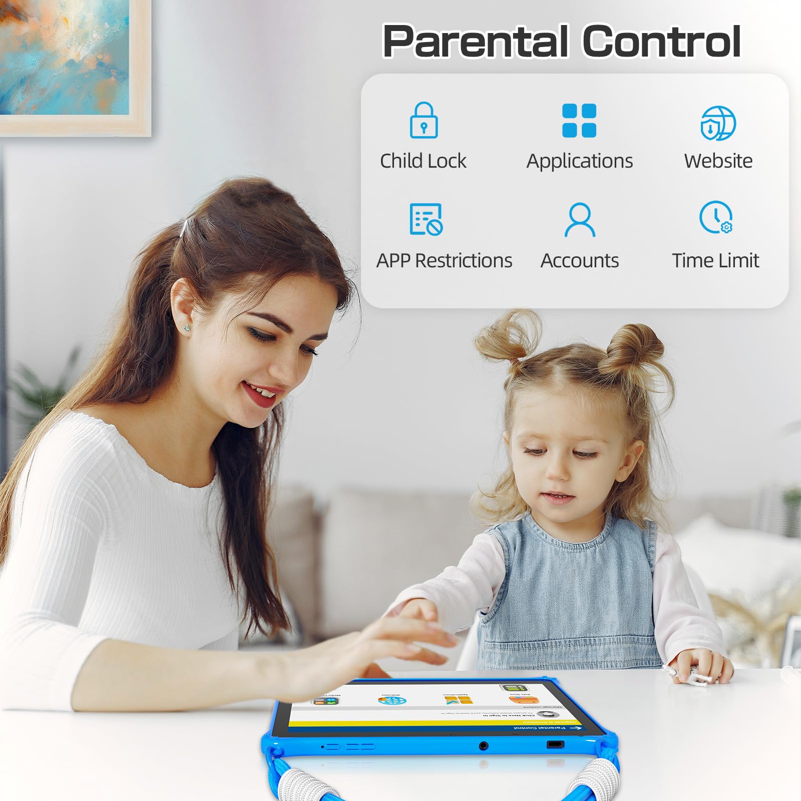 Foto 5 | Tableta Infantil Pritom Touch10 Android 13 10 Pulgadas 64 Gb Azul - Venta Internacional.