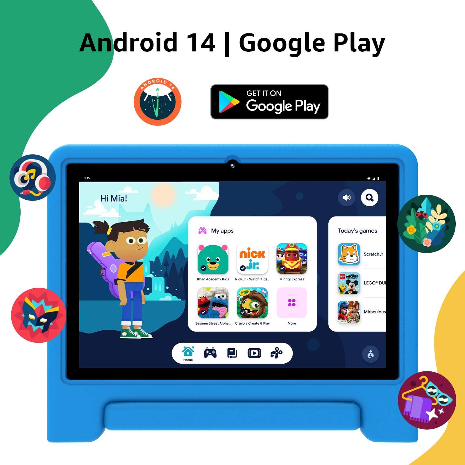 Foto 3 pulgar | Tablet Apolosign Kids Android 14 10,1'' 6+64gb Con Funda Azul - Venta Internacional.