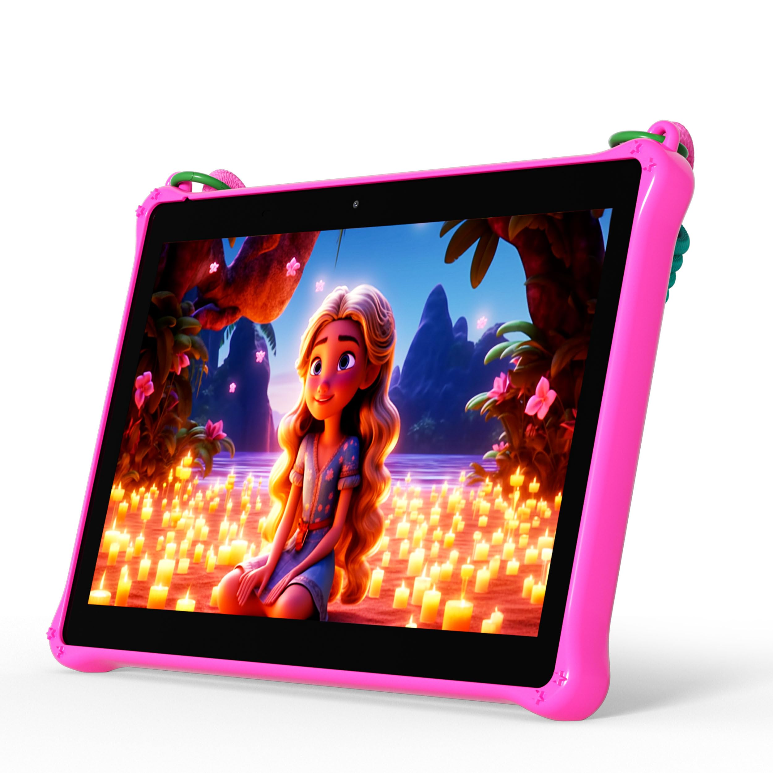 Tableta Infantil Pritom M10 Android 13 De 10 Pulgadas Y 64 Gb Con Cordón Rosa - Venta Internacional.