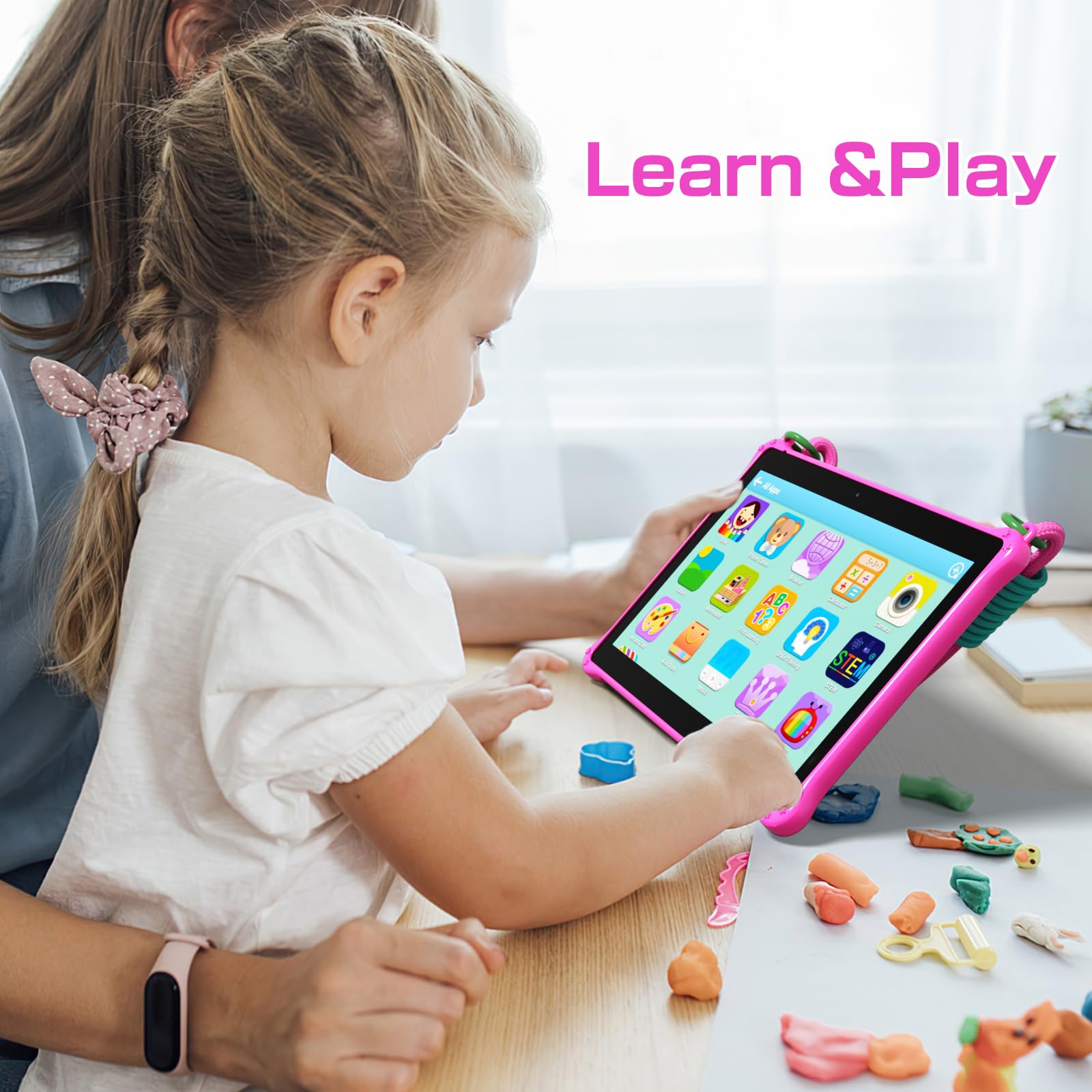 Foto 6 pulgar | Tableta Infantil Pritom M10 Android 13 De 10 Pulgadas Y 64 Gb Con Cordón Rosa - Venta Internacional.