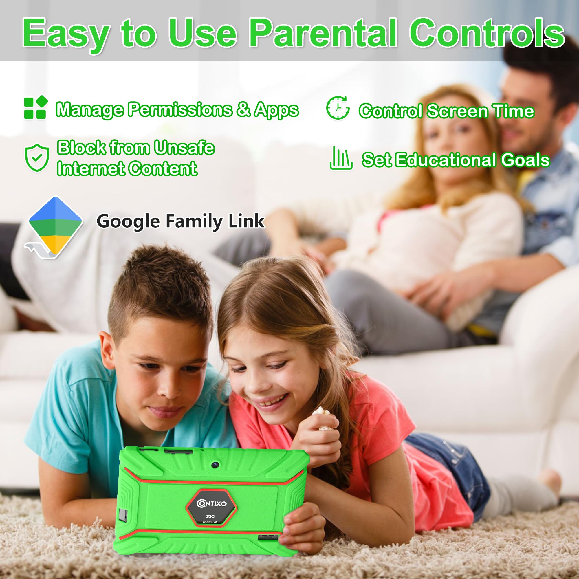 Foto 5 pulgar | Tablet Infantil Contixo V8, 7 Pulgadas, 32 Gb, Android 11, Verde - Venta Internacional.