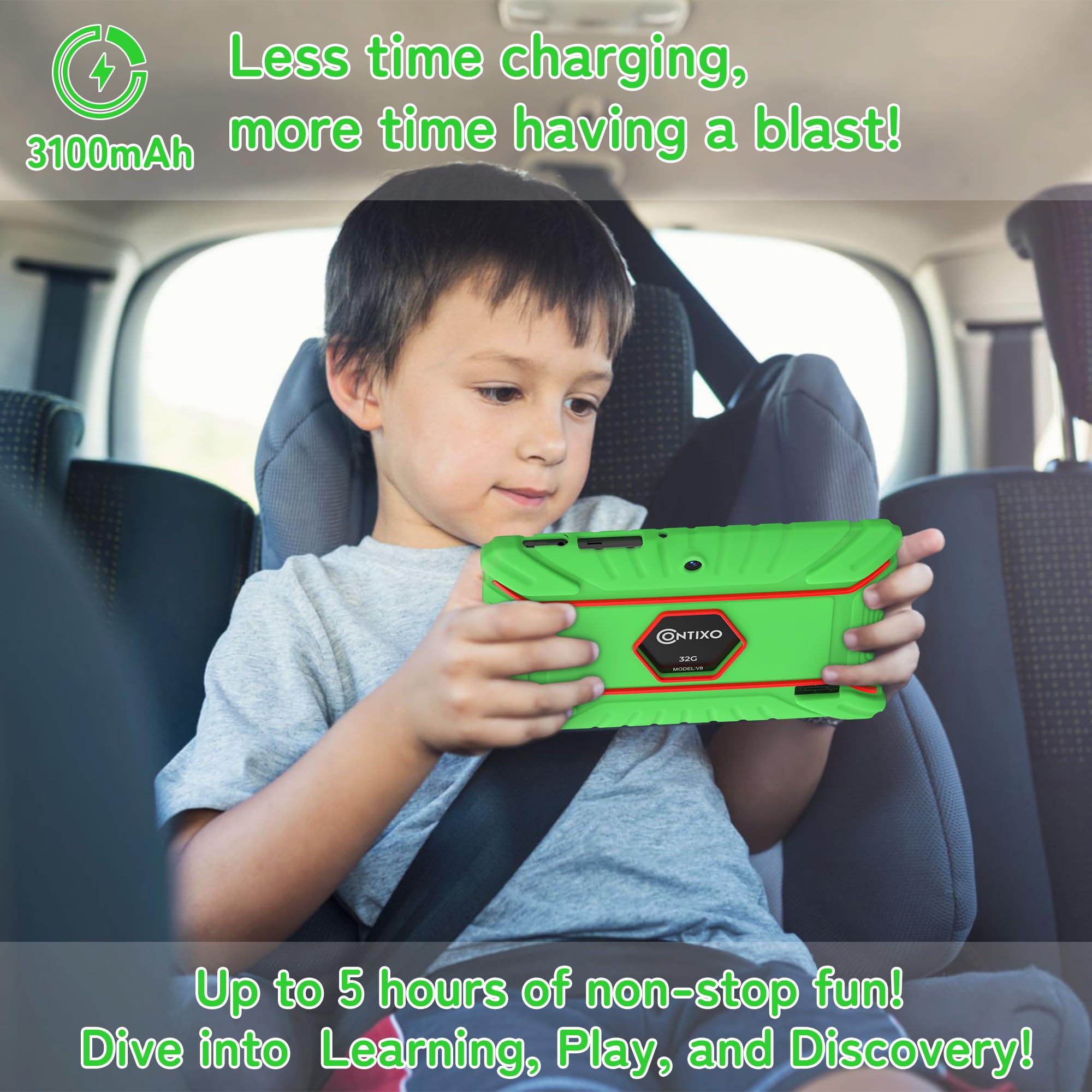 Foto 7 | Tablet Infantil Contixo V8, 7 Pulgadas, 32 Gb, Android 11, Verde - Venta Internacional.