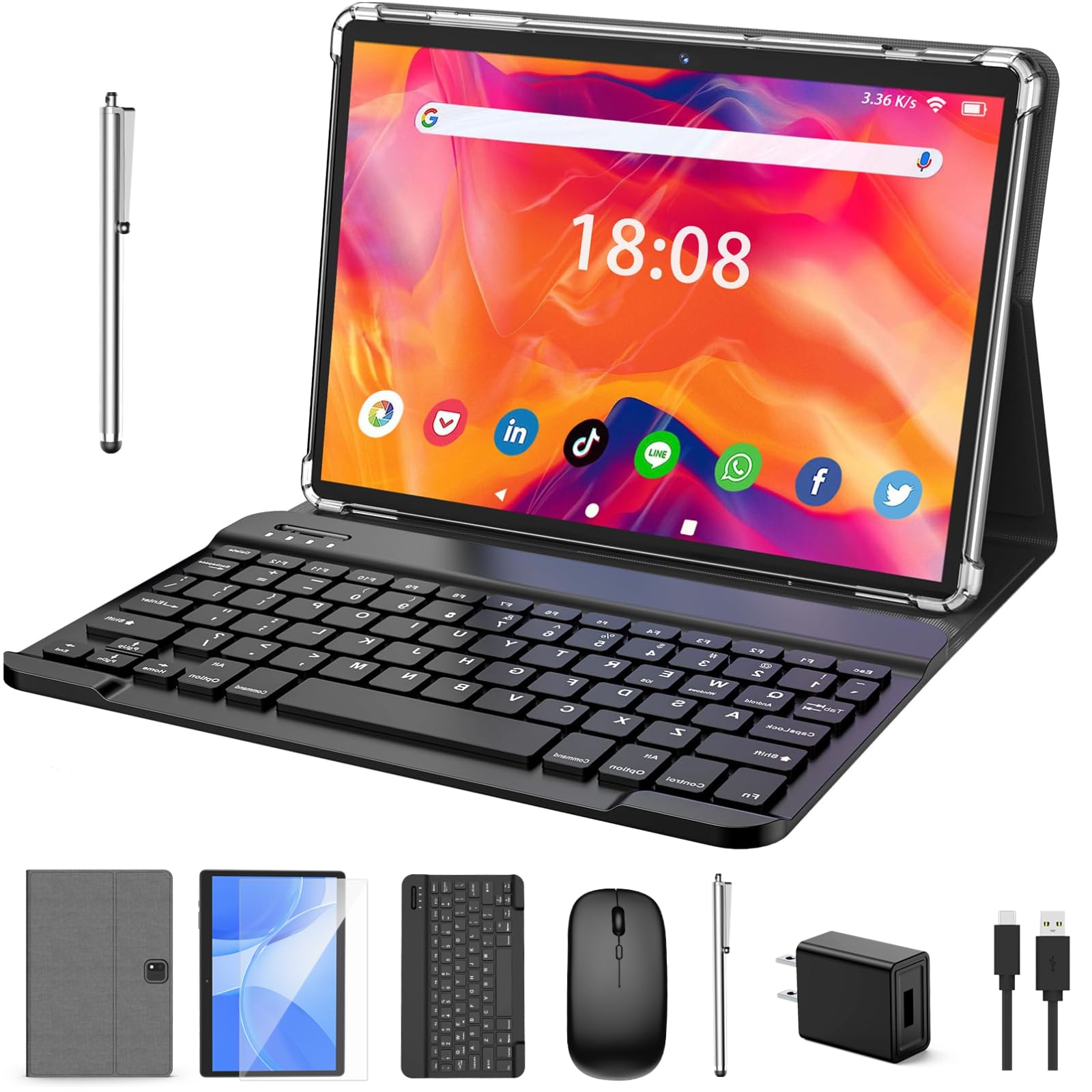 Tablet Rliyoliy 2 En 1, 6 Gb De Ram, 128 Gb De Rom, 10.1 Pulgadas, Android 13 - Venta Internacional.