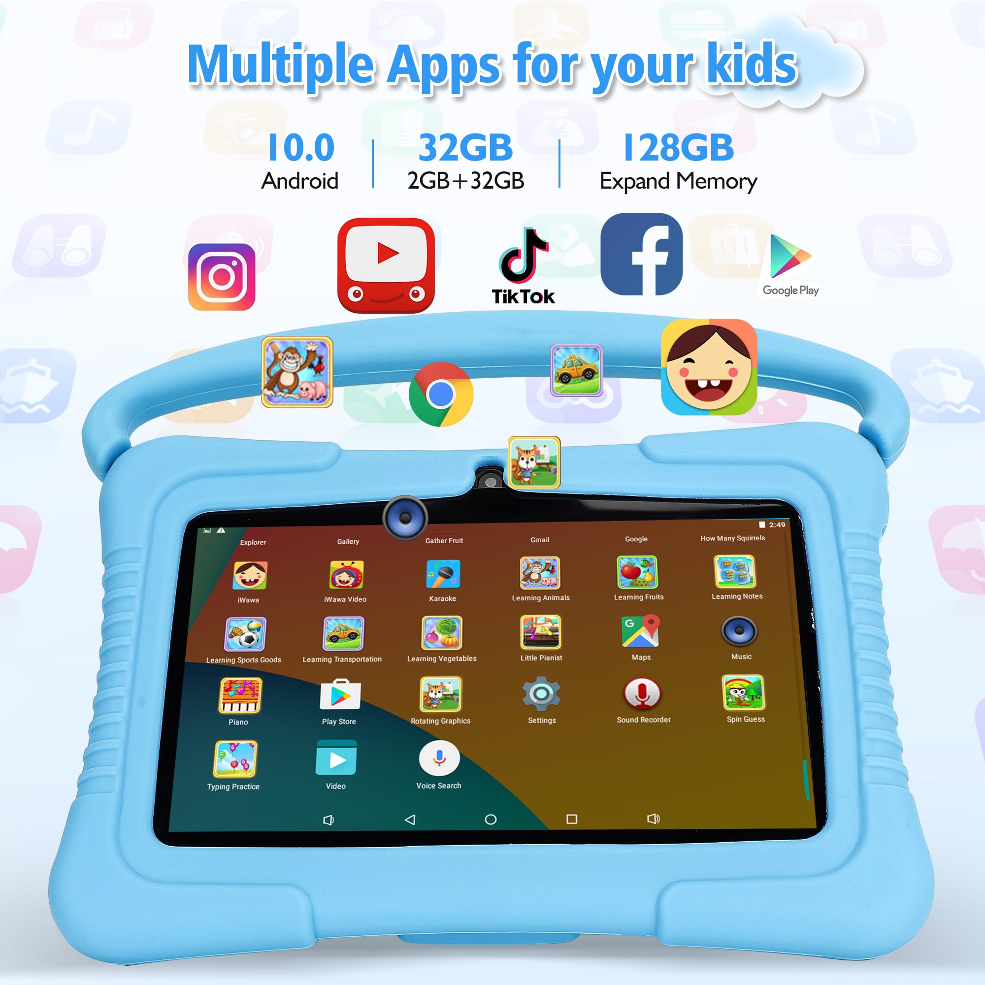 Foto 4 pulgar | Tableta Infantil Veidoo V88 De 7 Pulgadas Con Android, 2 Gb De Ram Y 32 Gb De Rom, Color Azul - Venta Internacional.