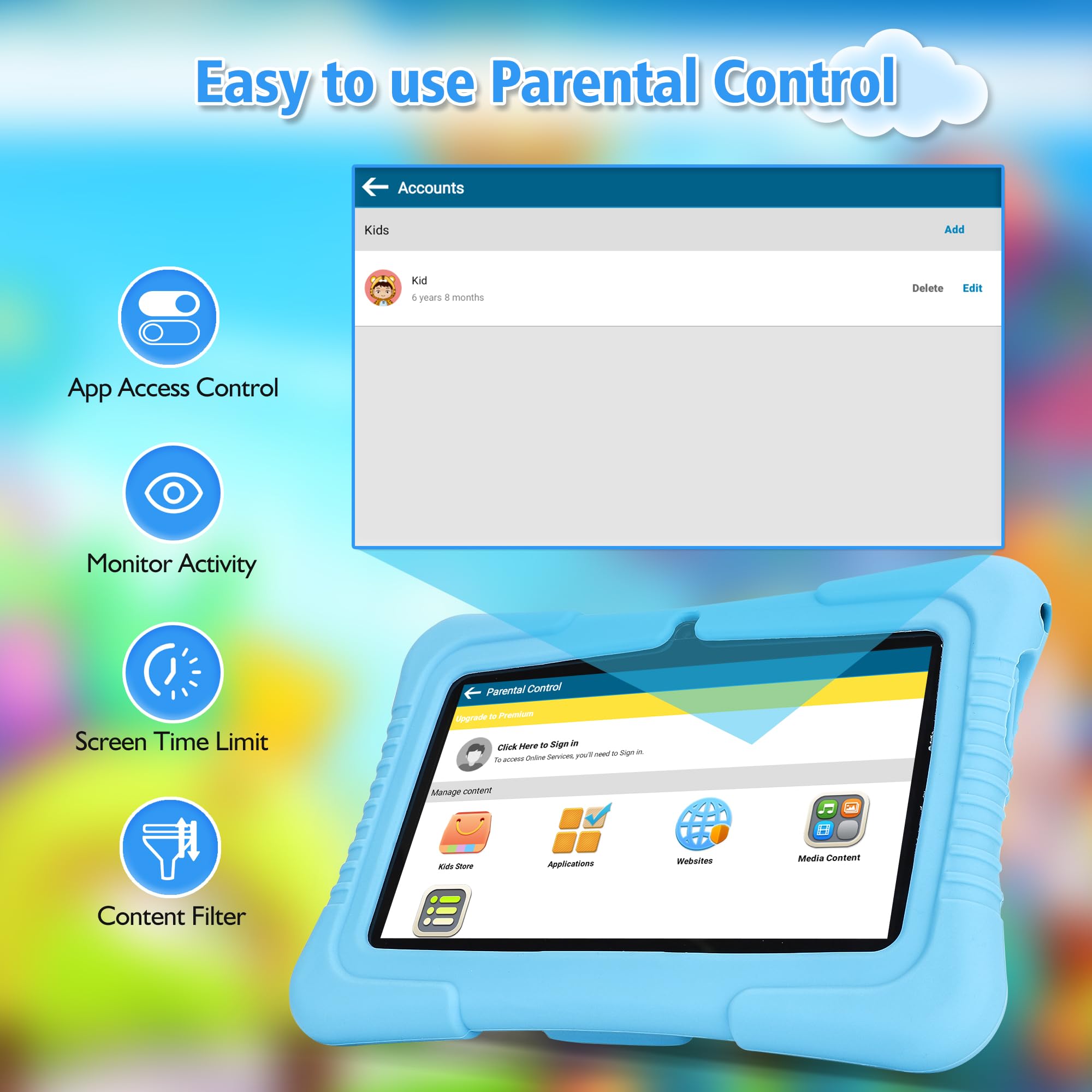 Foto 6 pulgar | Tableta Infantil Veidoo V88 De 7 Pulgadas Con Android, 2 Gb De Ram Y 32 Gb De Rom, Color Azul - Venta Internacional.