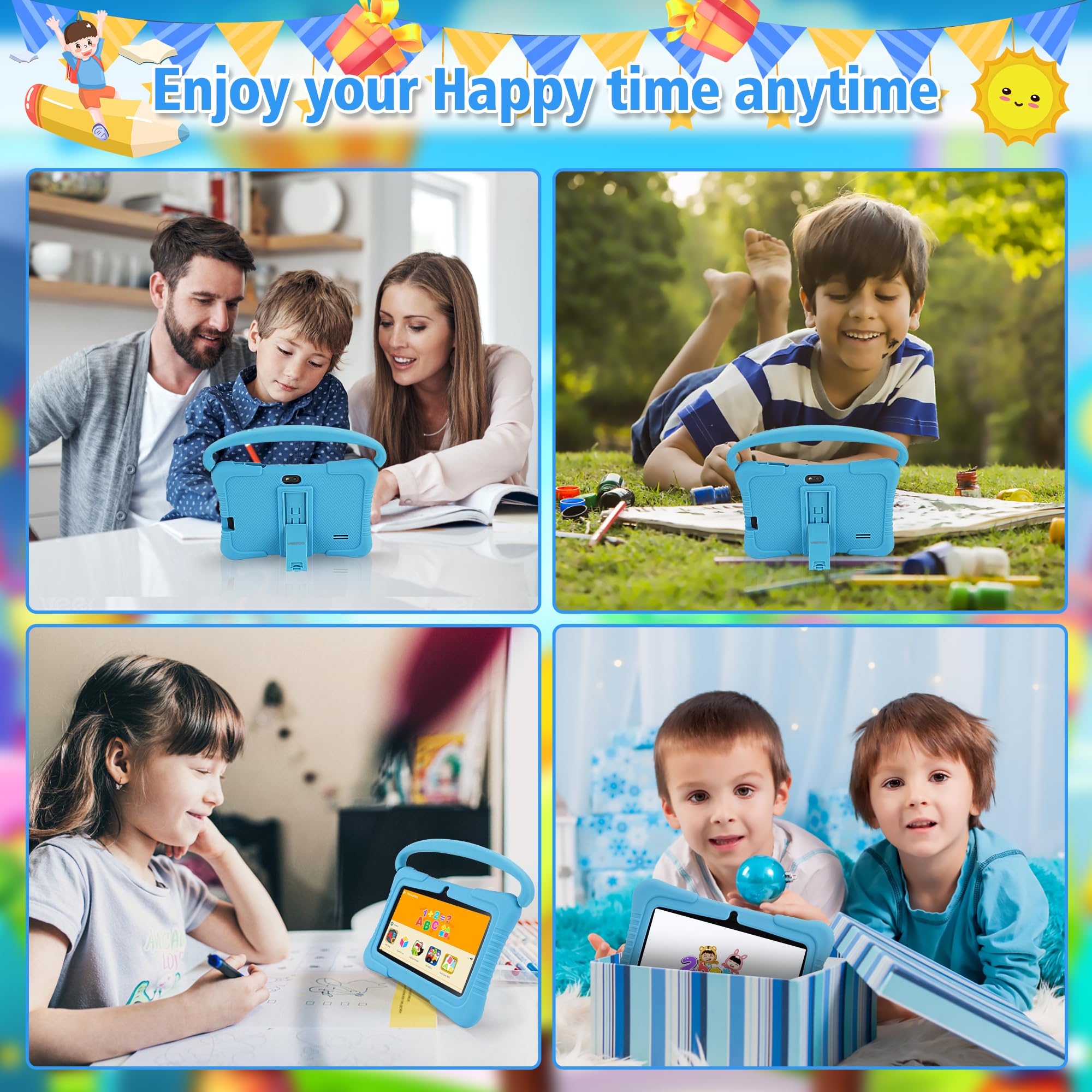 Foto 7 | Tableta Infantil Veidoo V88 De 7 Pulgadas Con Android, 2 Gb De Ram Y 32 Gb De Rom, Color Azul - Venta Internacional.