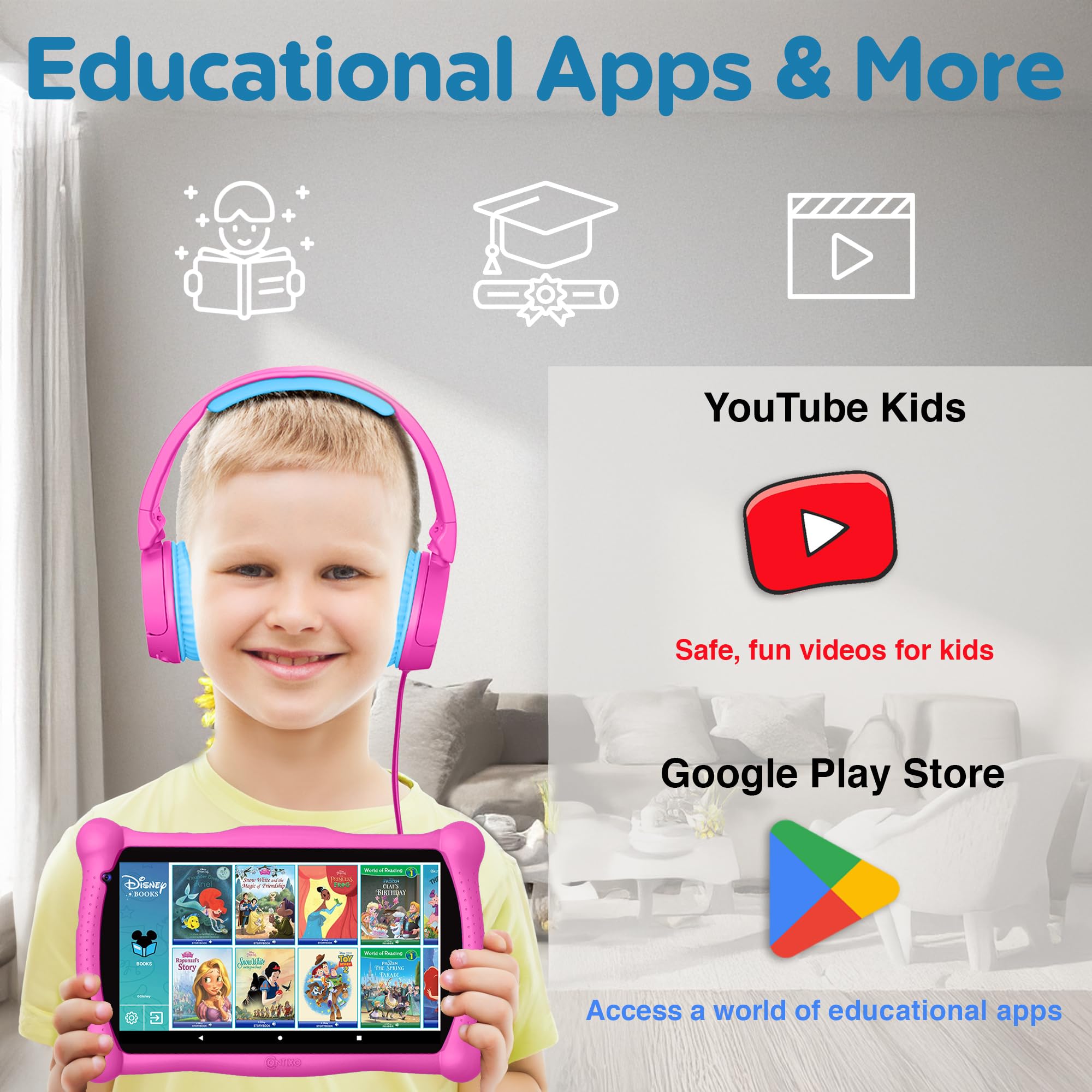 Foto 4 pulgar | Tablet Contixo 7 Disney Kids Learning Wifi Bluetooth Rosa - Venta Internacional.