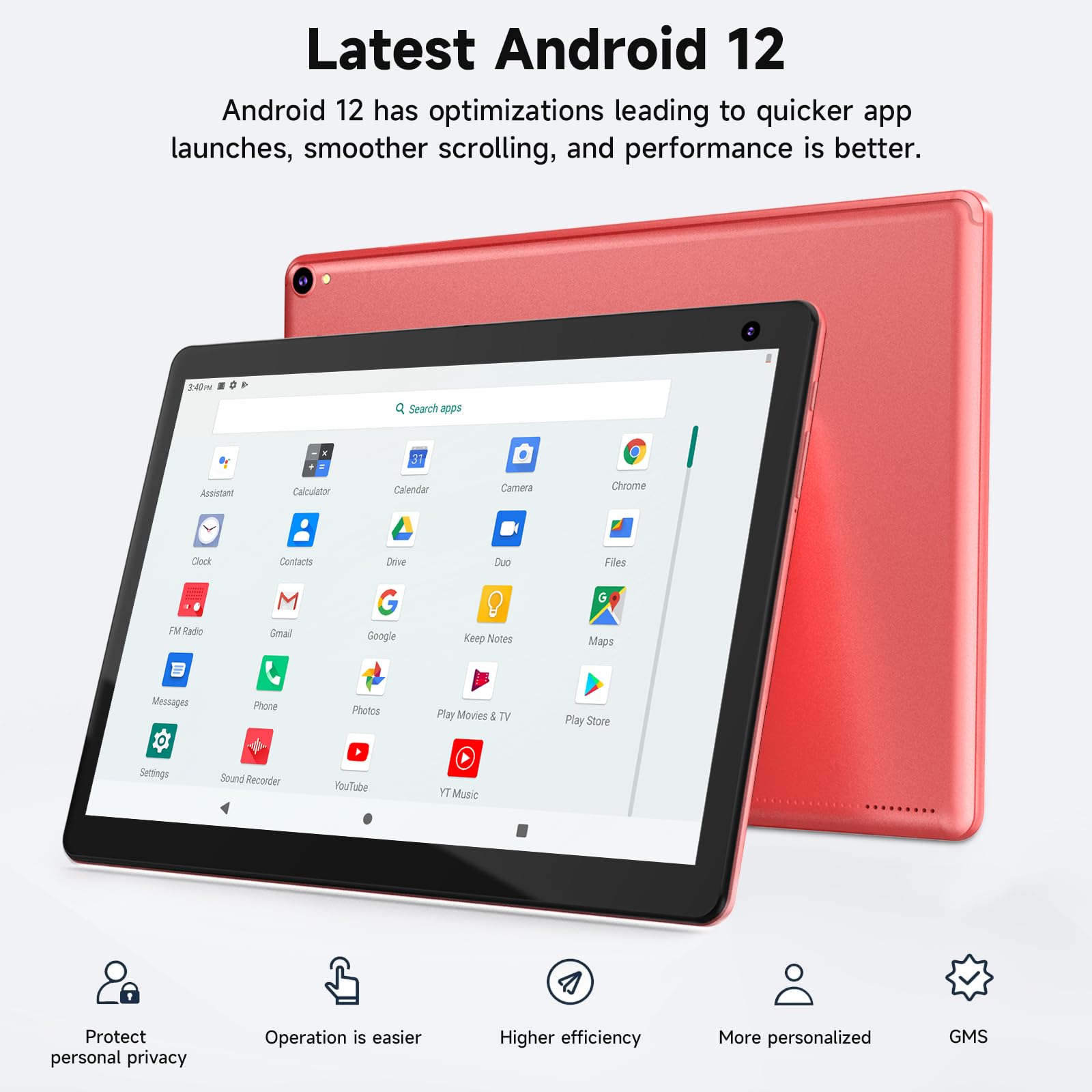 Foto 3 pulgar | Tablet Coopers Android 12 10" 32 GB Rom 512 GB Expand Red - Venta Internacional